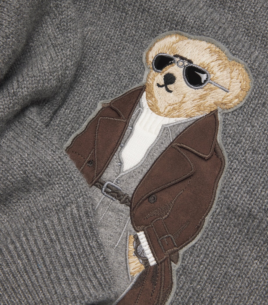 Cashmere Polo Bear Sweater GREY HTR Image 5