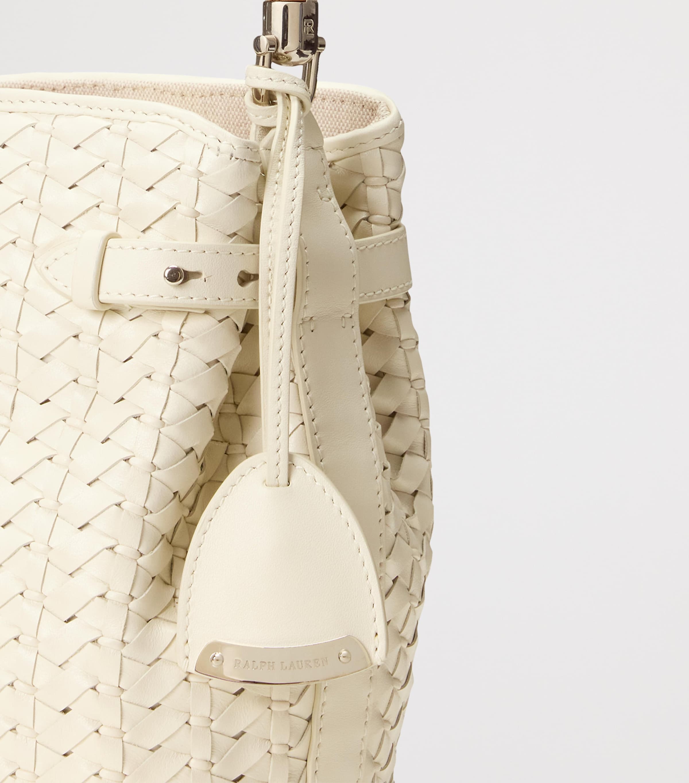 Ralph Lauren Collection Small Leather The Ralph Bucket Bag Natural Image 4
