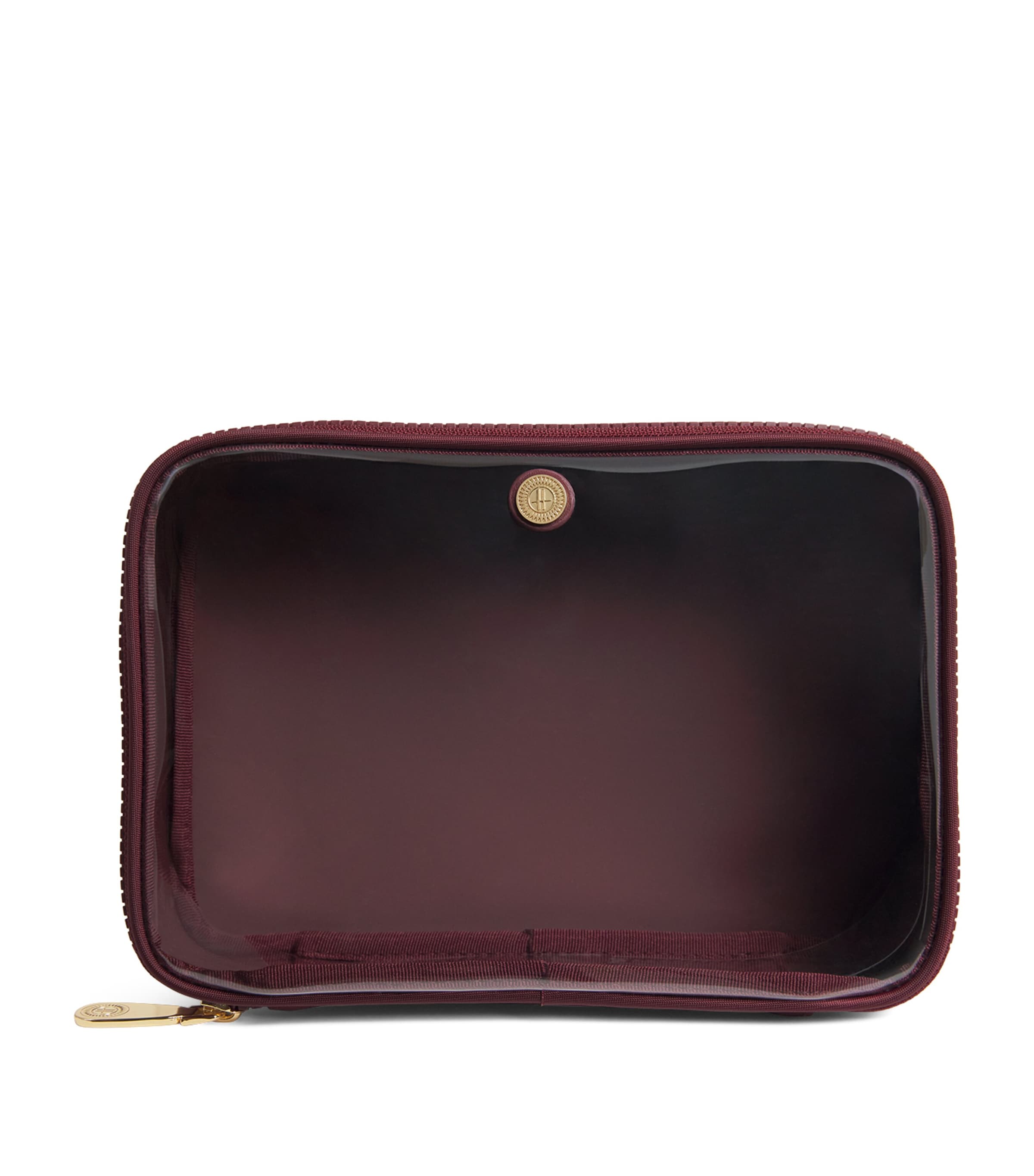 Harrods Clear Cosmetic Bag Burgundy Image 1