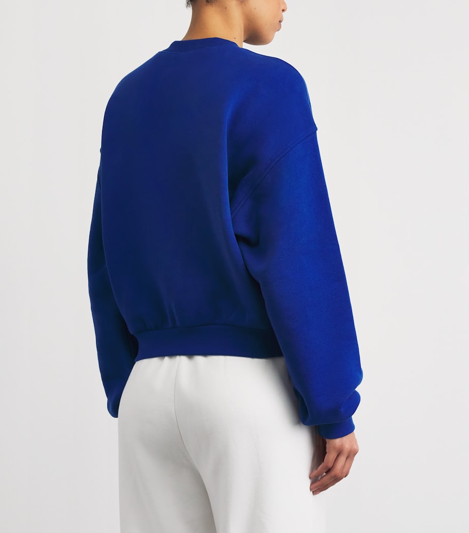 Skims Womens Cotton Fleece Oversized Sweatshirt Cobalt Image 5