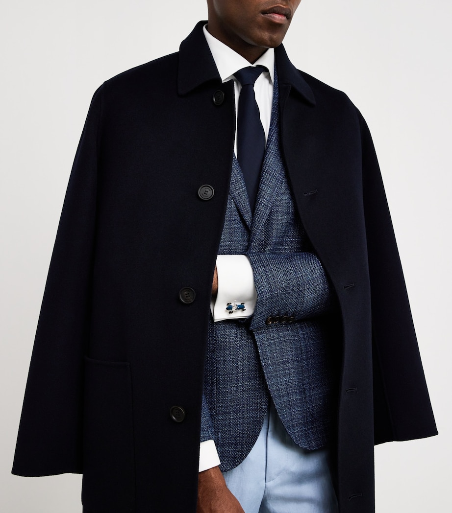 Sterling Silver Racing Car Cufflinks BLUE Image 4