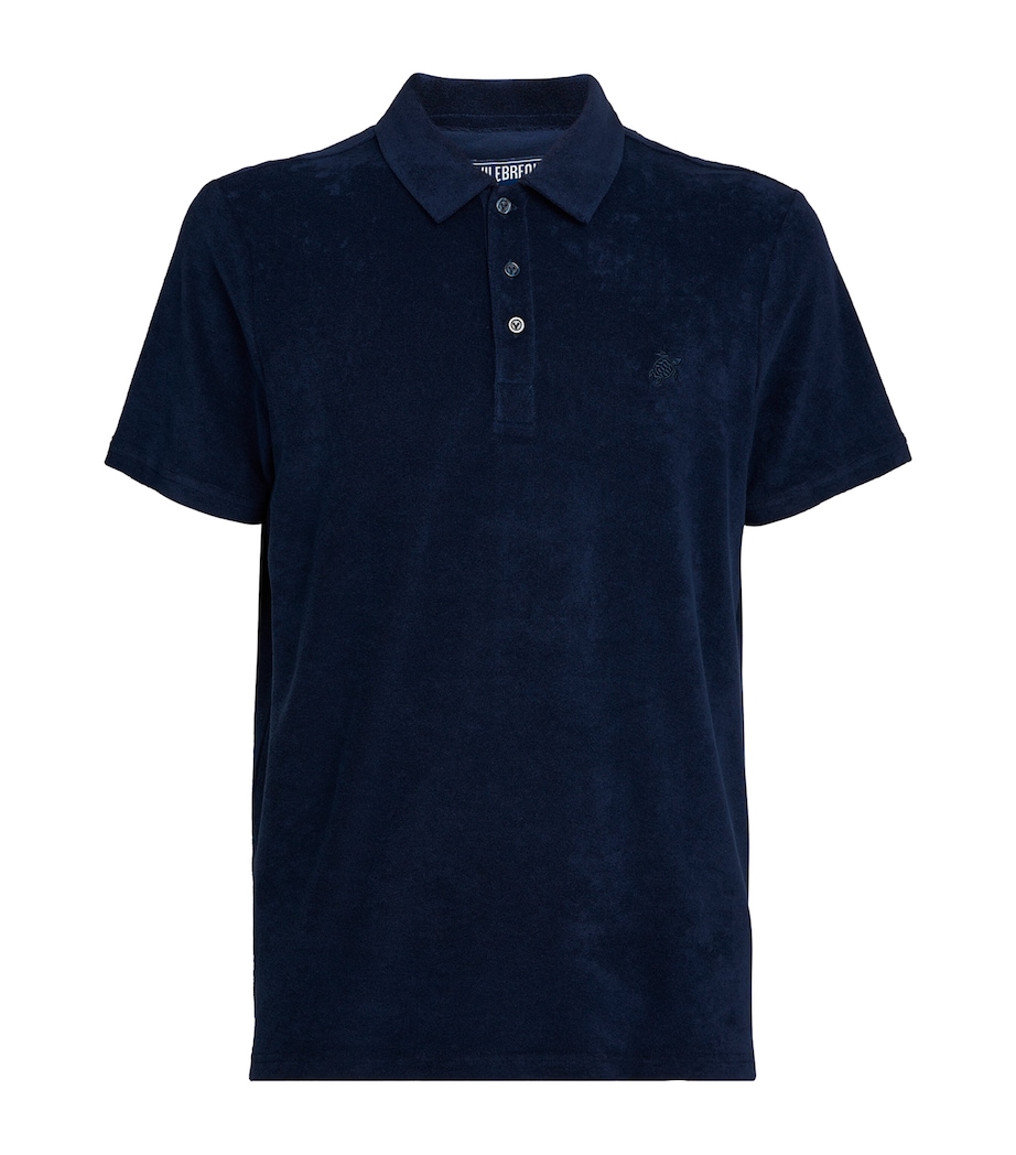 Towelling Polo Shirt 390 BLUE MARINE Image 1