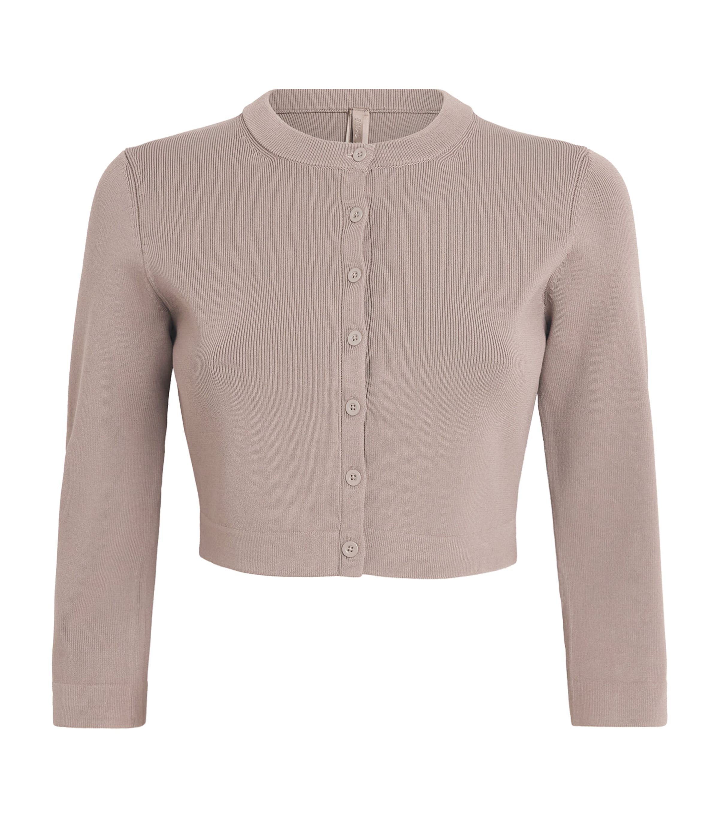 Skims Womens Refined Knit Crop Cardigan Amethyst Image 1