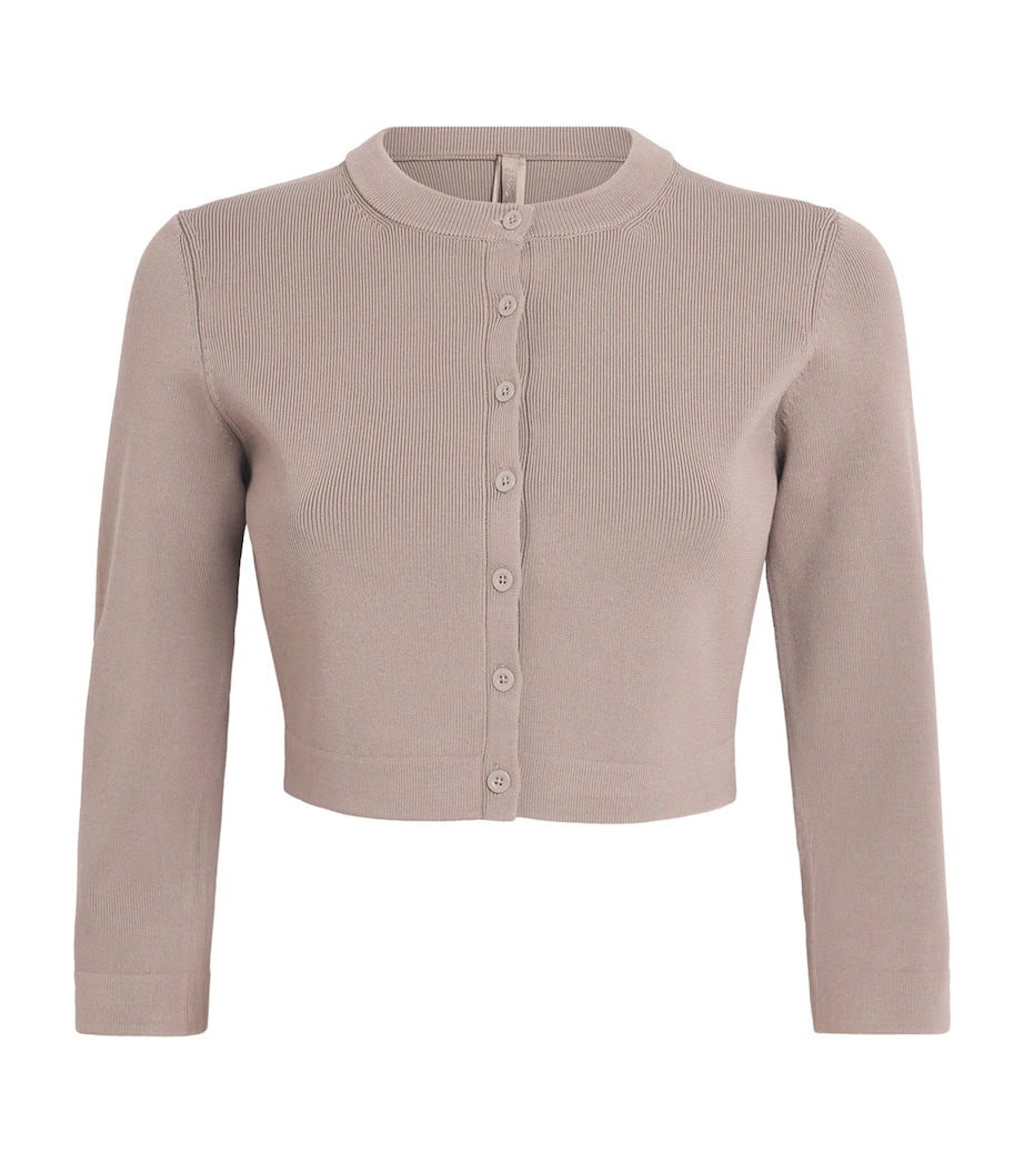 Skims Womens Refined Knit Crop Cardigan Amethyst Image 1