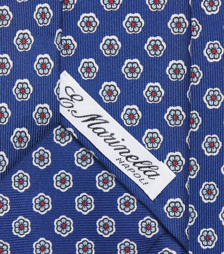 E. Marinella Navy Silk Floral Tie | Harrods US
