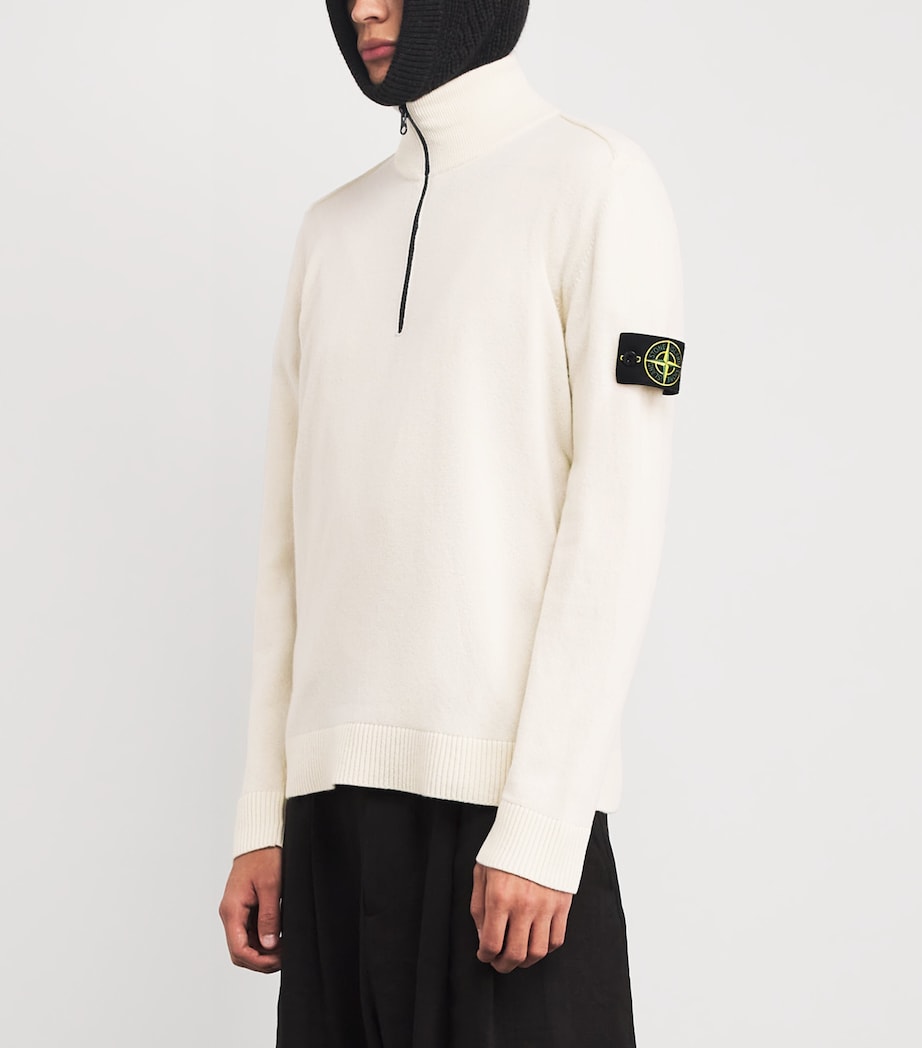 Virgin Wool Half-Zip Compass Sweatshirt V0093 Image 3