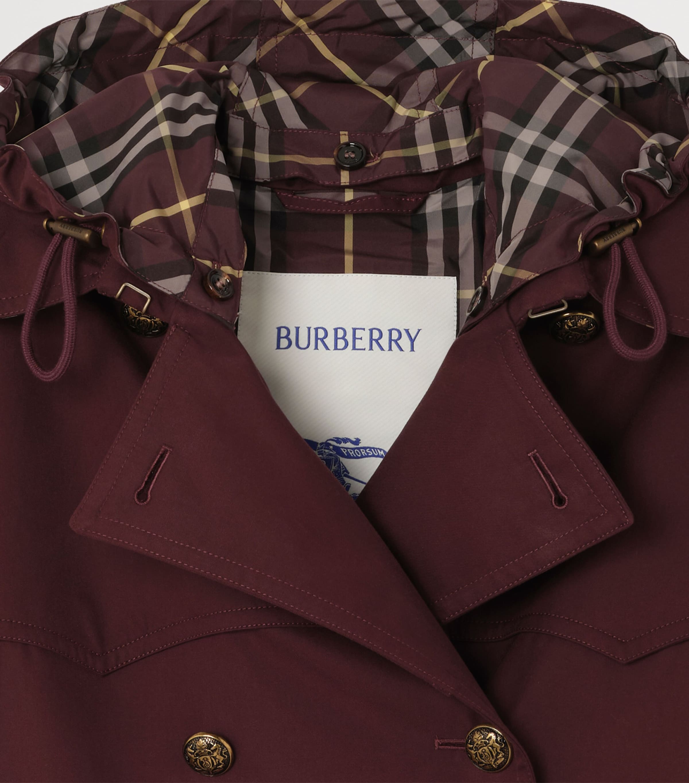Burberry Womens Tropical Gabardine Foxfield Trench Coat Vineyard Red Image 2