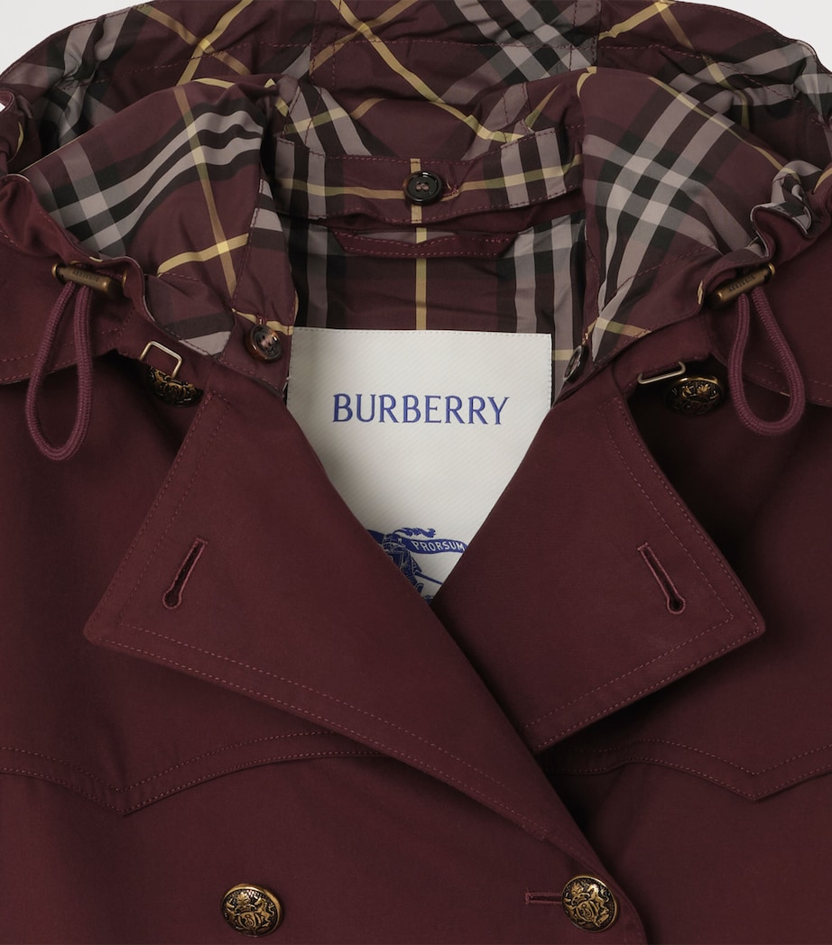Burberry Womens Tropical Gabardine Foxfield Trench Coat Vineyard Red Image 2