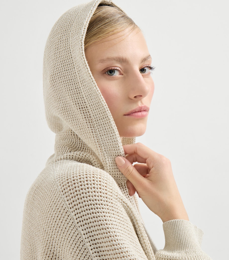 Cotton-Blend Knitted Hoodie CY948 Image 6