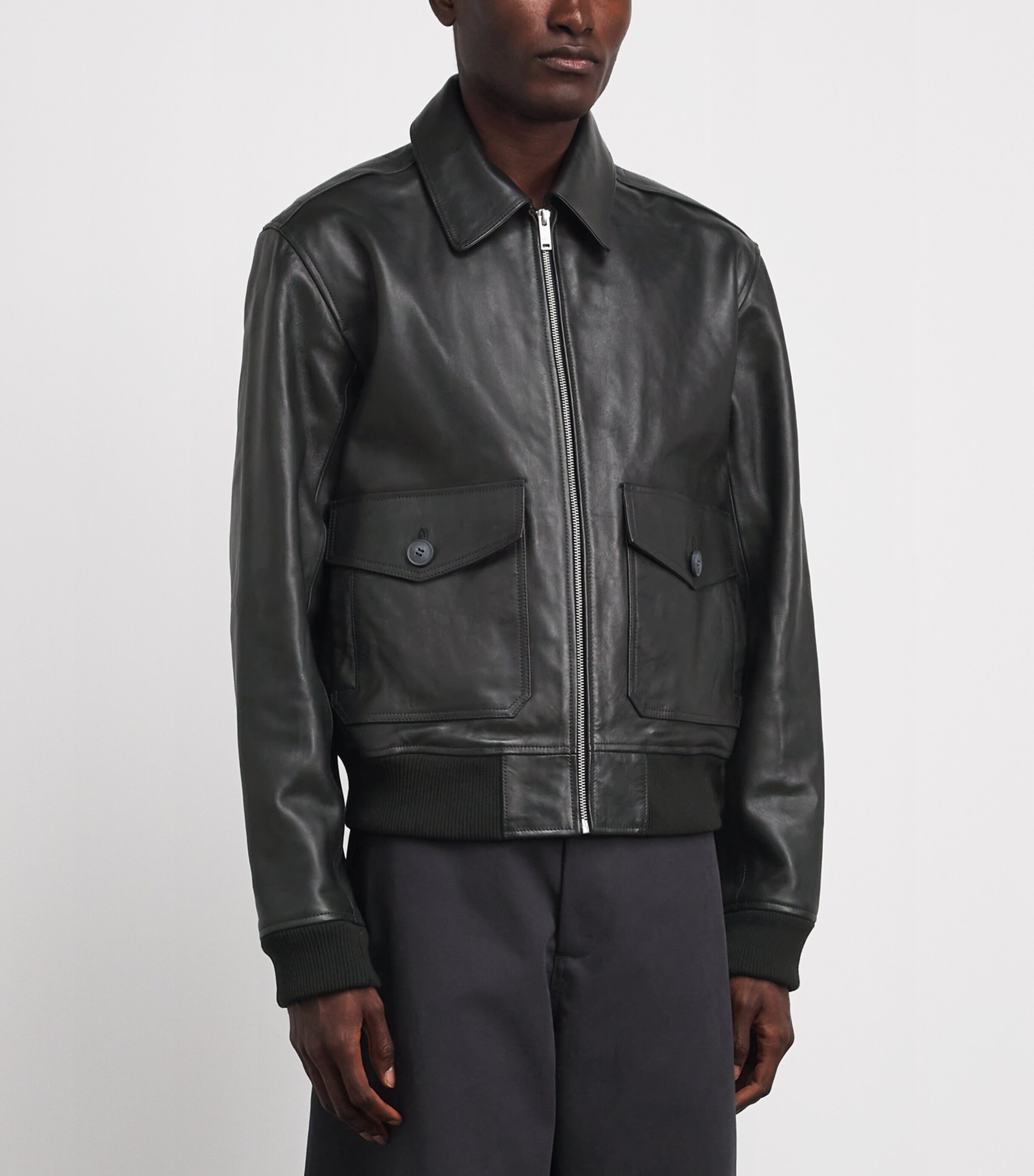 A.P.C. Mens Gael Leather Jacket Lzz Black Image 4