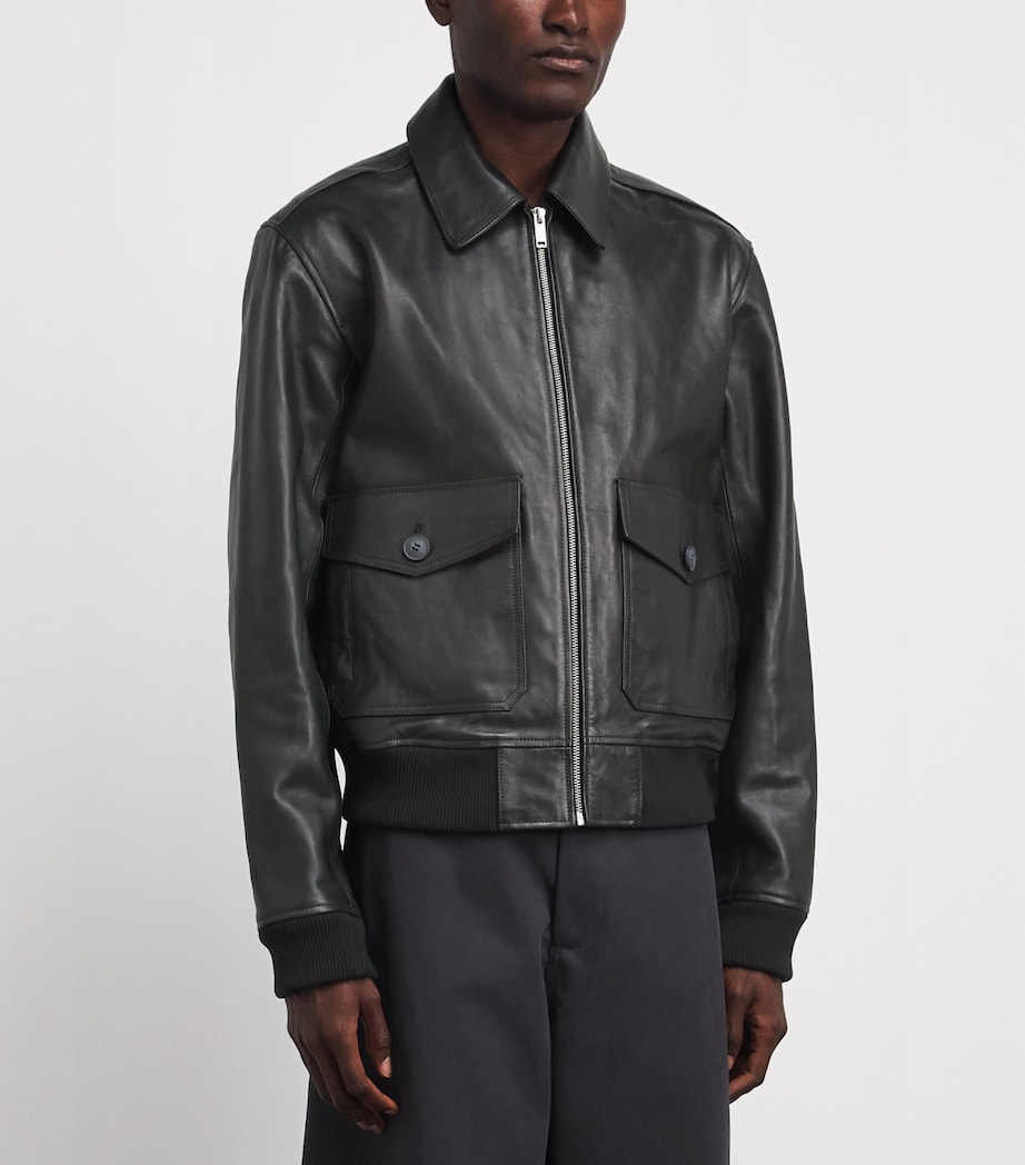 A.P.C. Mens Gael Leather Jacket Lzz Black Image 4