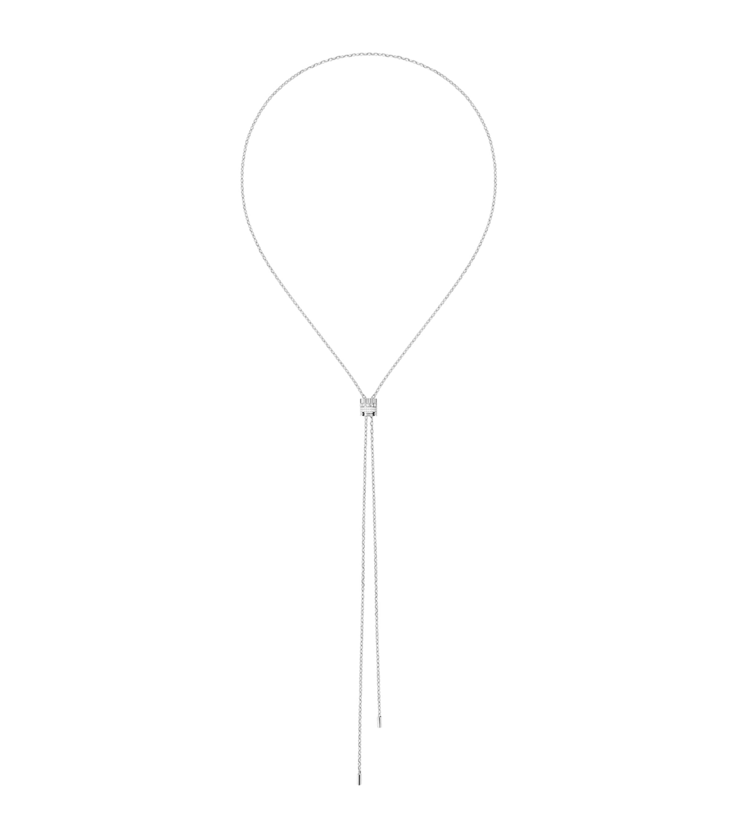 White Gold and Diamond Quatre Double White Edition Tie Necklace WHITE GOLD Image 3