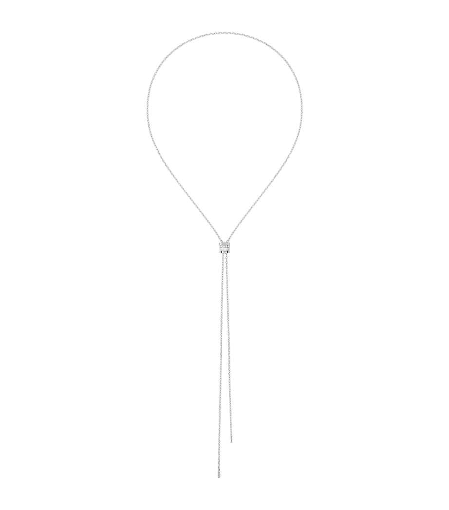 White Gold and Diamond Quatre Double White Edition Tie Necklace WHITE GOLD Image 3