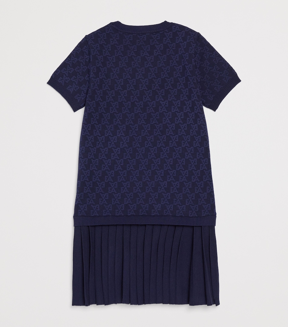 Logo Jacquard Mini Dress (4-14 Years) FB066 FANT LOGO NAVY Image 2