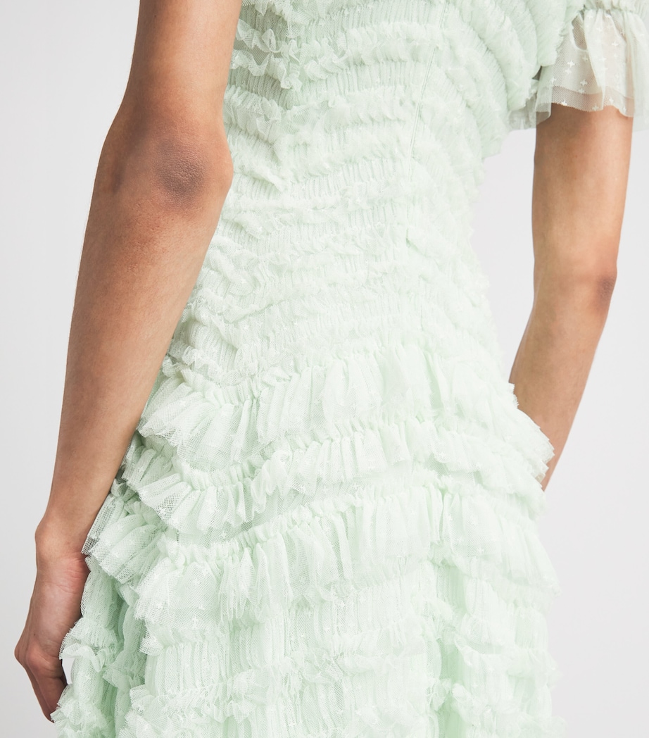 Needle & Thread Womens Tulle Ruffle Valentine Maxi Dress Soft Mint Image 5
