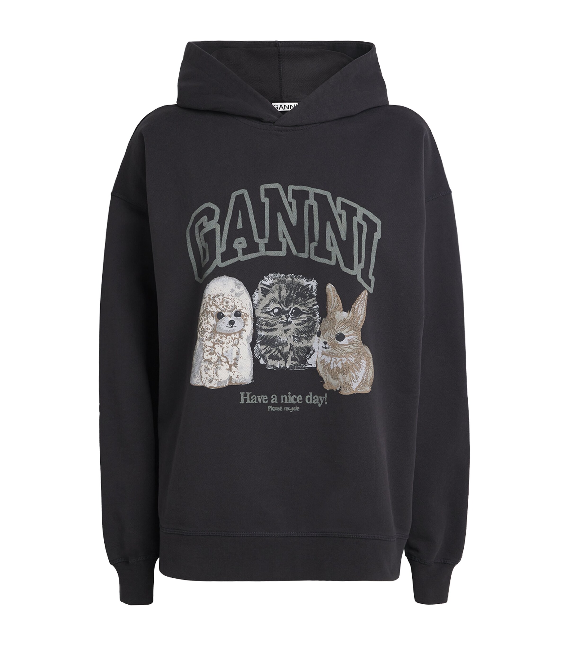 GANNI Organic Cotton Animal Hoodie | Women Clothing | Tops | Sweatshirts & Hoodies | Designers | Ganni