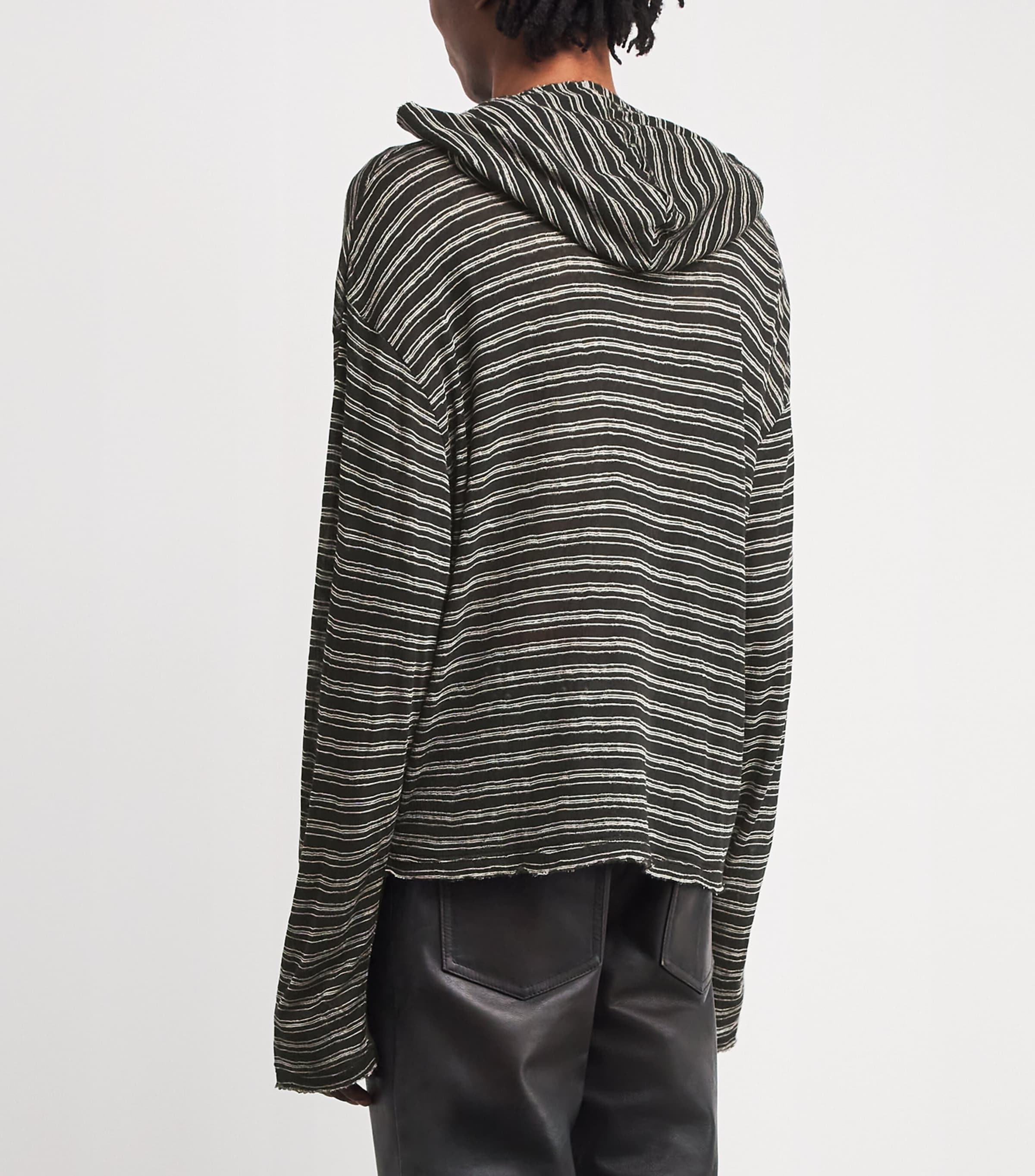 Stripe Layering Hoodie BLACK STRIPED PANNA Image 4