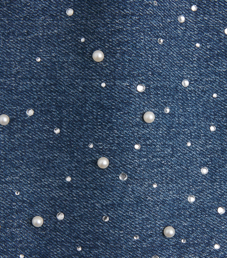 Good American Womens Embellished Good Icon Straight Jeans Image 6
