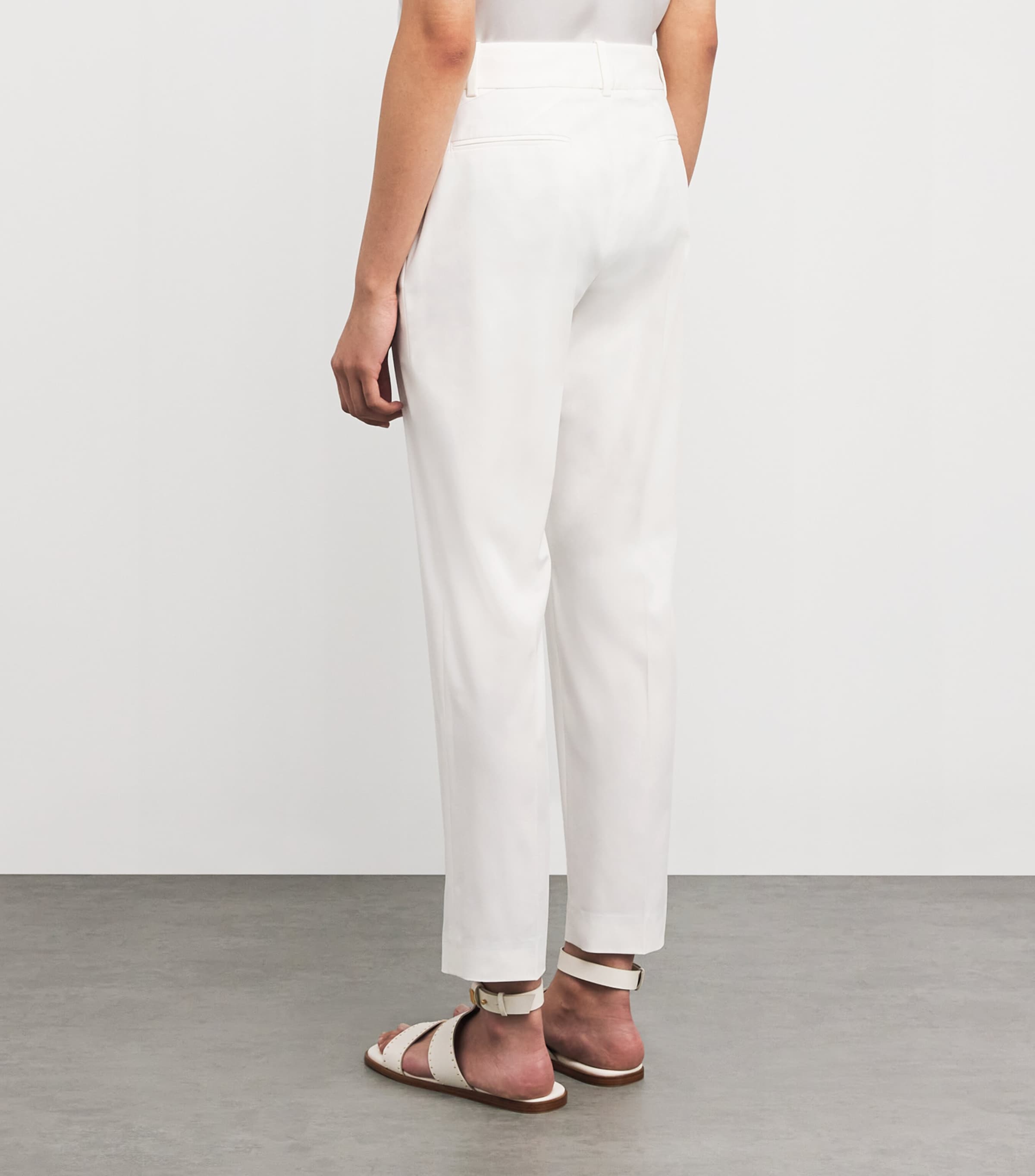 Eleventy Womens Cropped Tailored Trousers Bianco Image 4