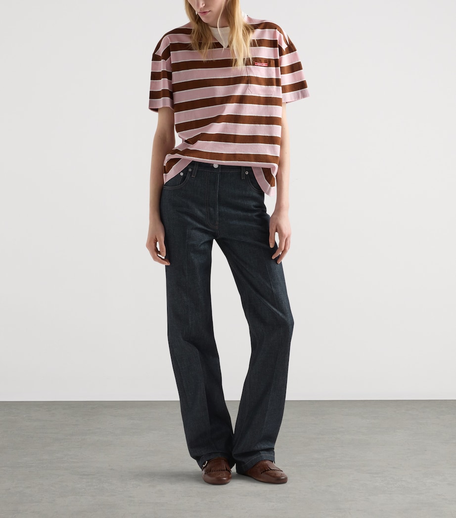 Prada Womens Raw Denim Straight Jeans Image 2