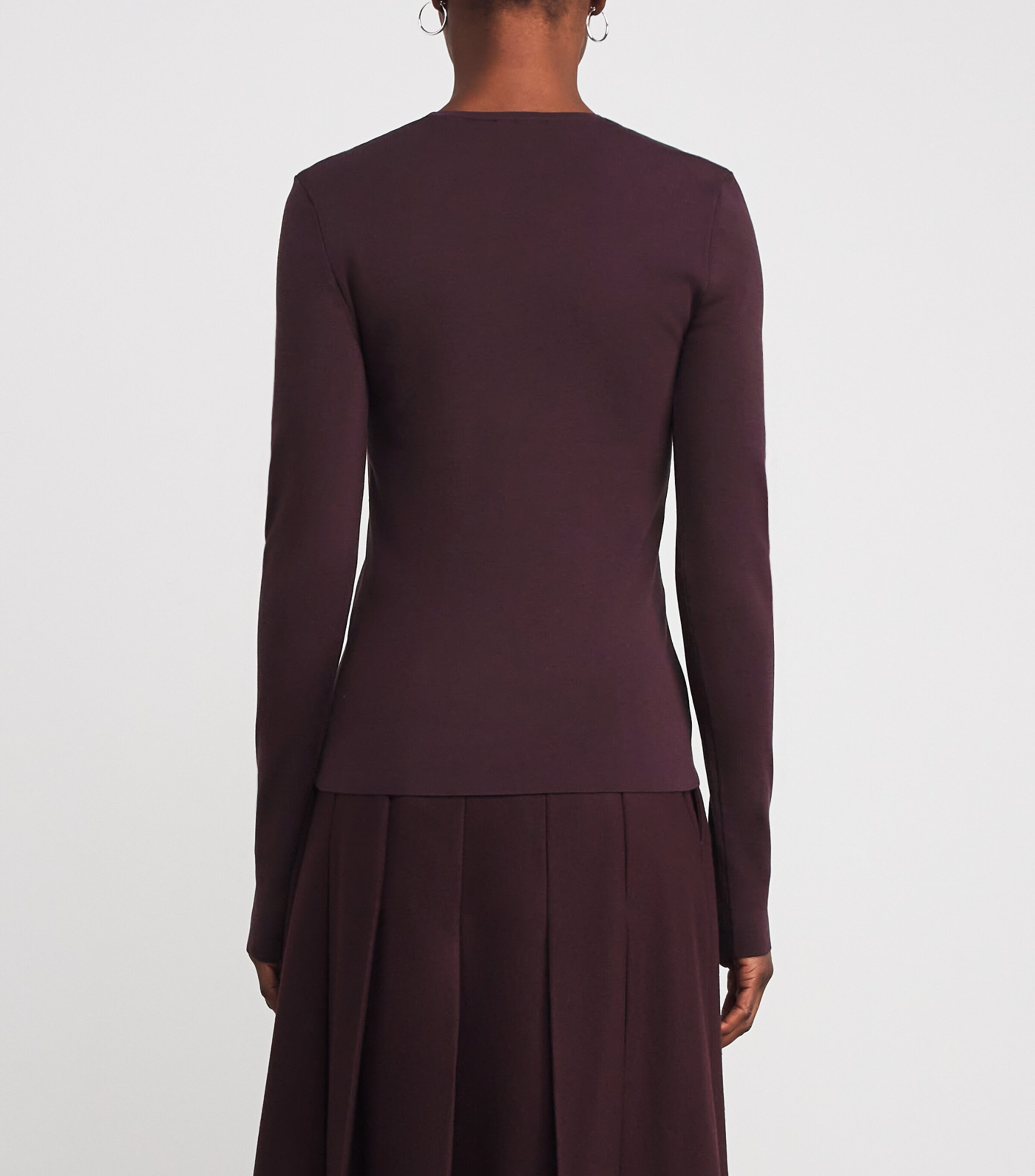 Joseph Womens Stretch-Silk Long-Sleeve Top Maraschino Image 4