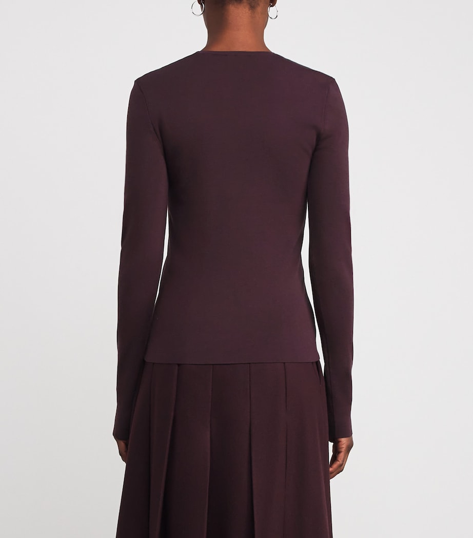 Stretch-Silk Long-Sleeve Top MARASCHINO Image 4