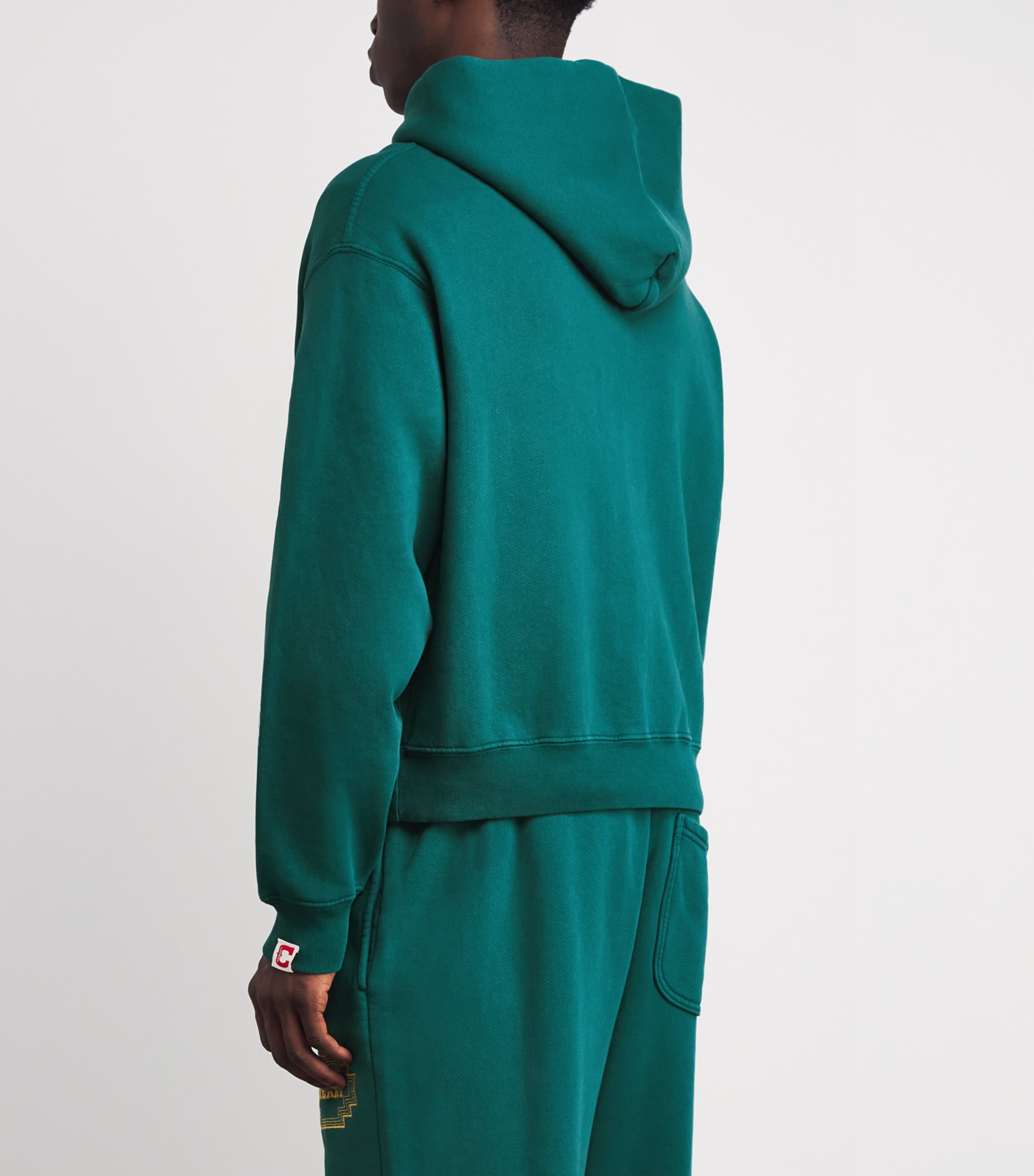 Cotton Navajo Logo Embroidery Zip-Up Hoodie EMERALD Image 4