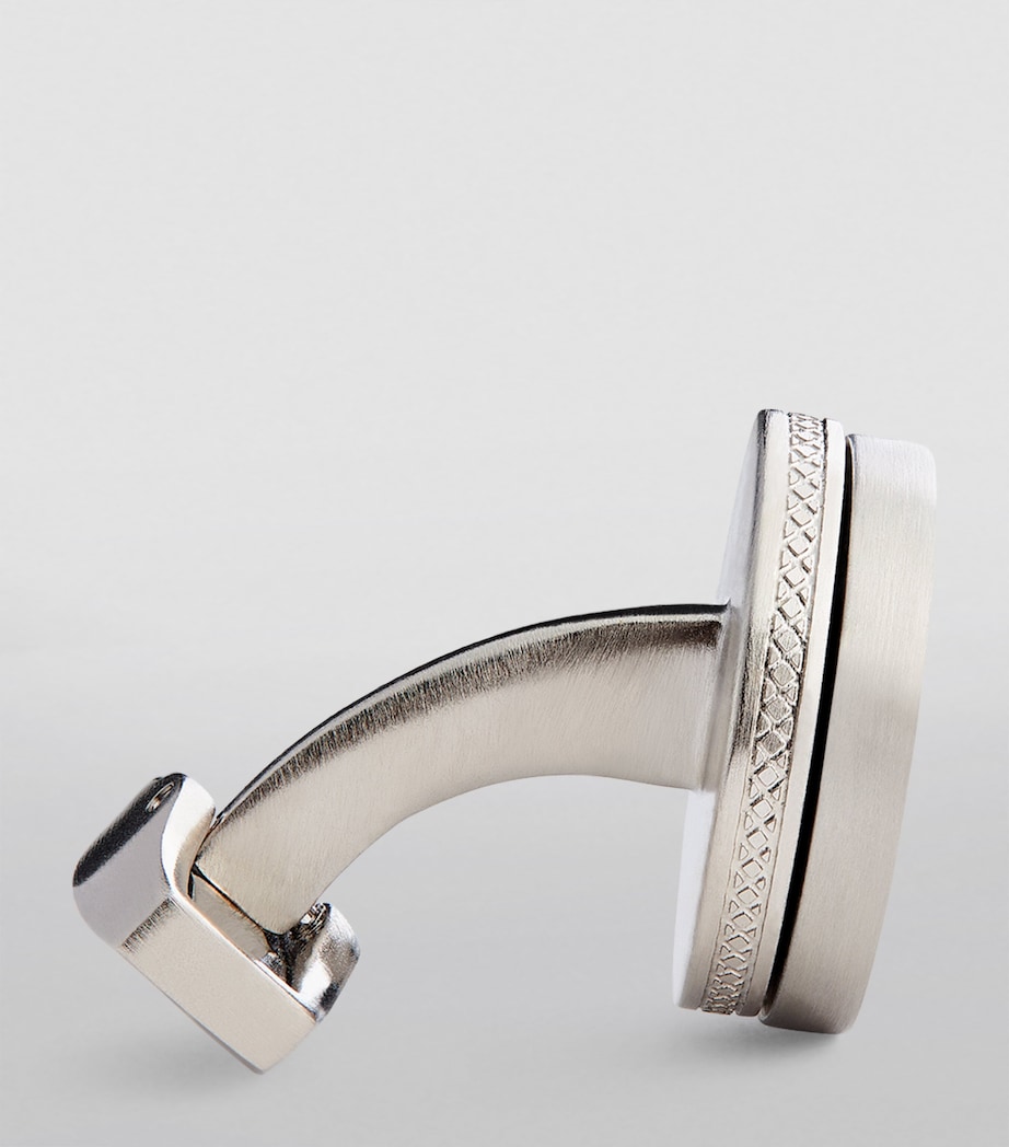 Palladium-Plated Twist Cufflinks SILVER/ BLACK Image 3