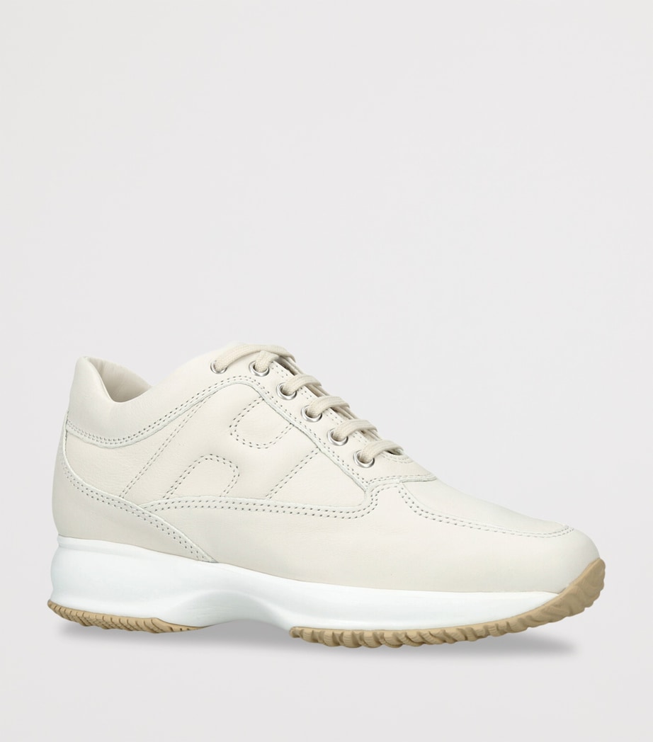 Leather Interactive Sneakers WHITE Image 3