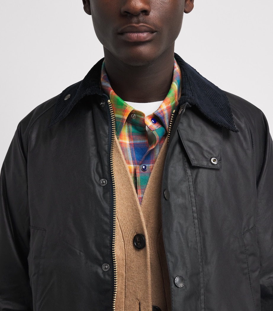 Barbour Mens Waxed Bedale Jacket Navy Image 9