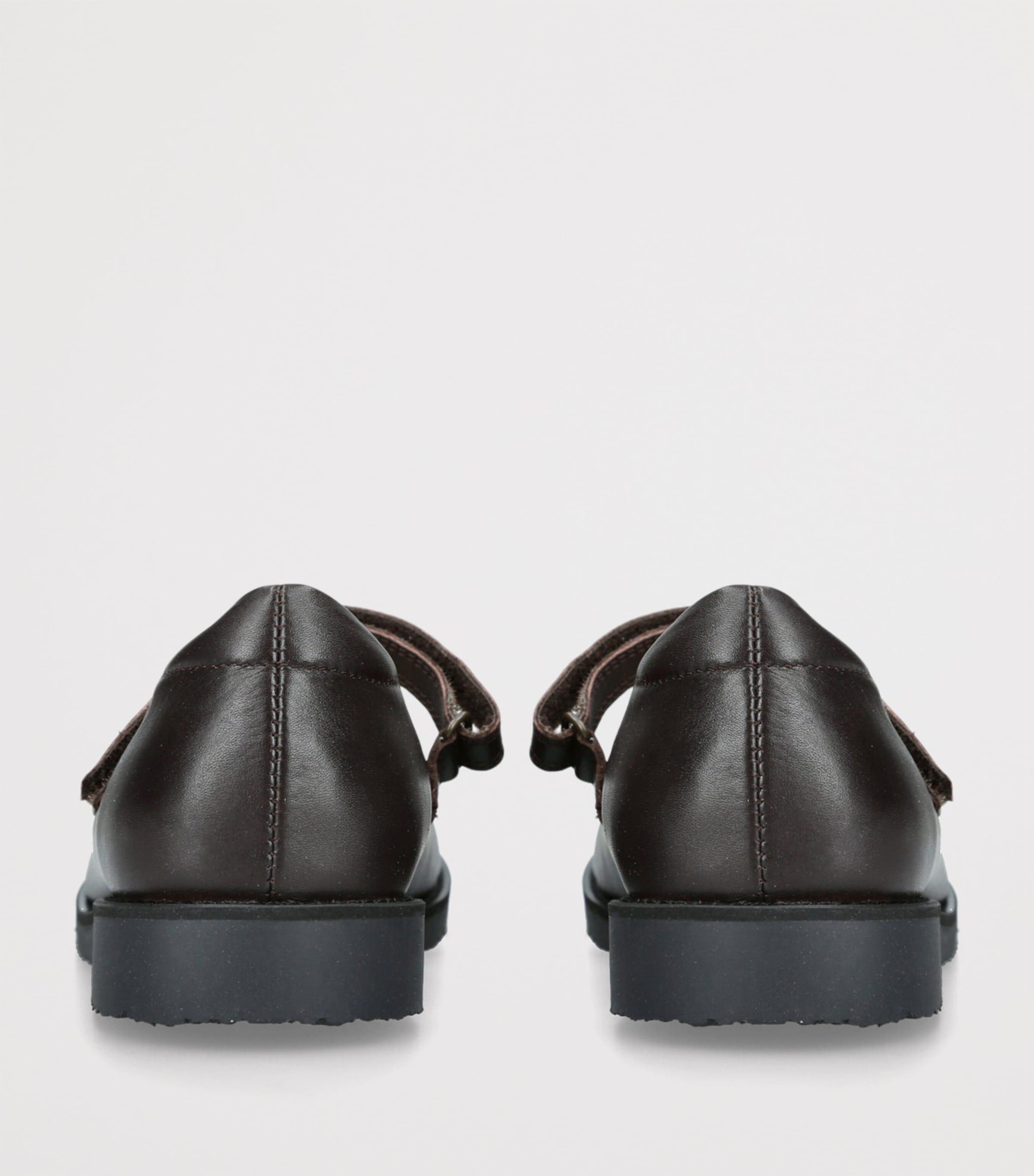 papouelli Leather Emilia Mary Janes Dark Brown Image 2
