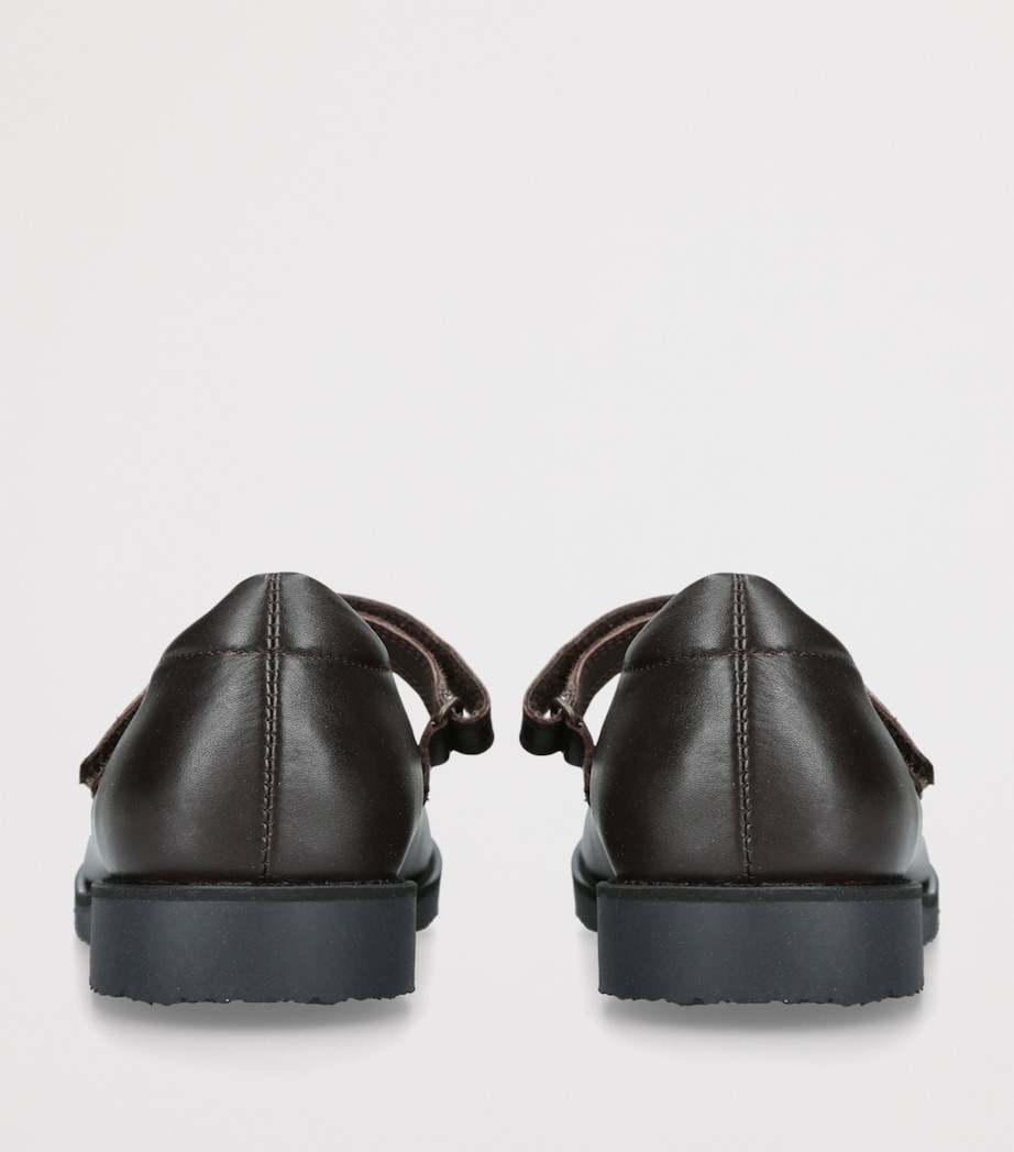 papouelli Leather Emilia Mary Janes Dark Brown Image 2