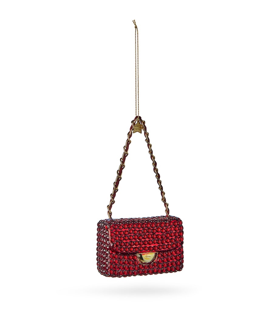Harrods Crystal Handbag Tree Decoration Burgundy Image 1