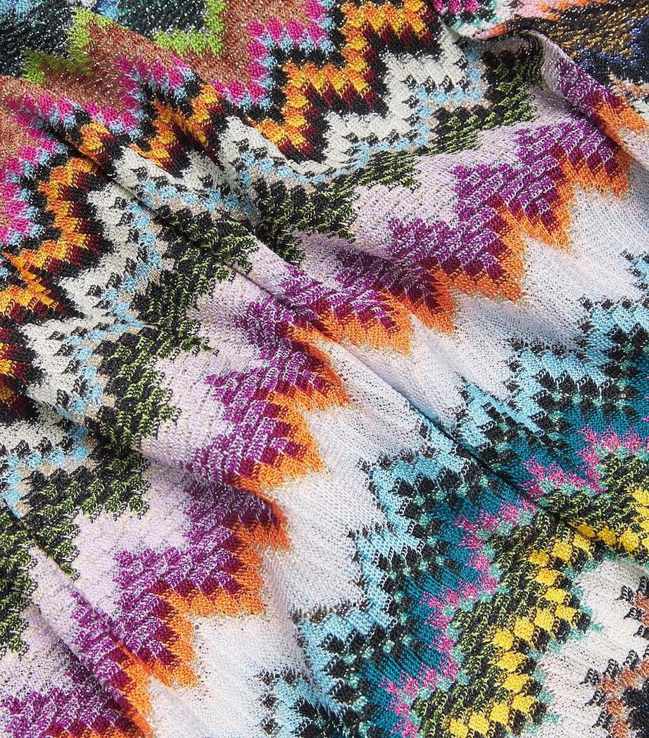 Zigzag Cut-Out Midi Dress SM9YJMULTI DARK BASE Image 5