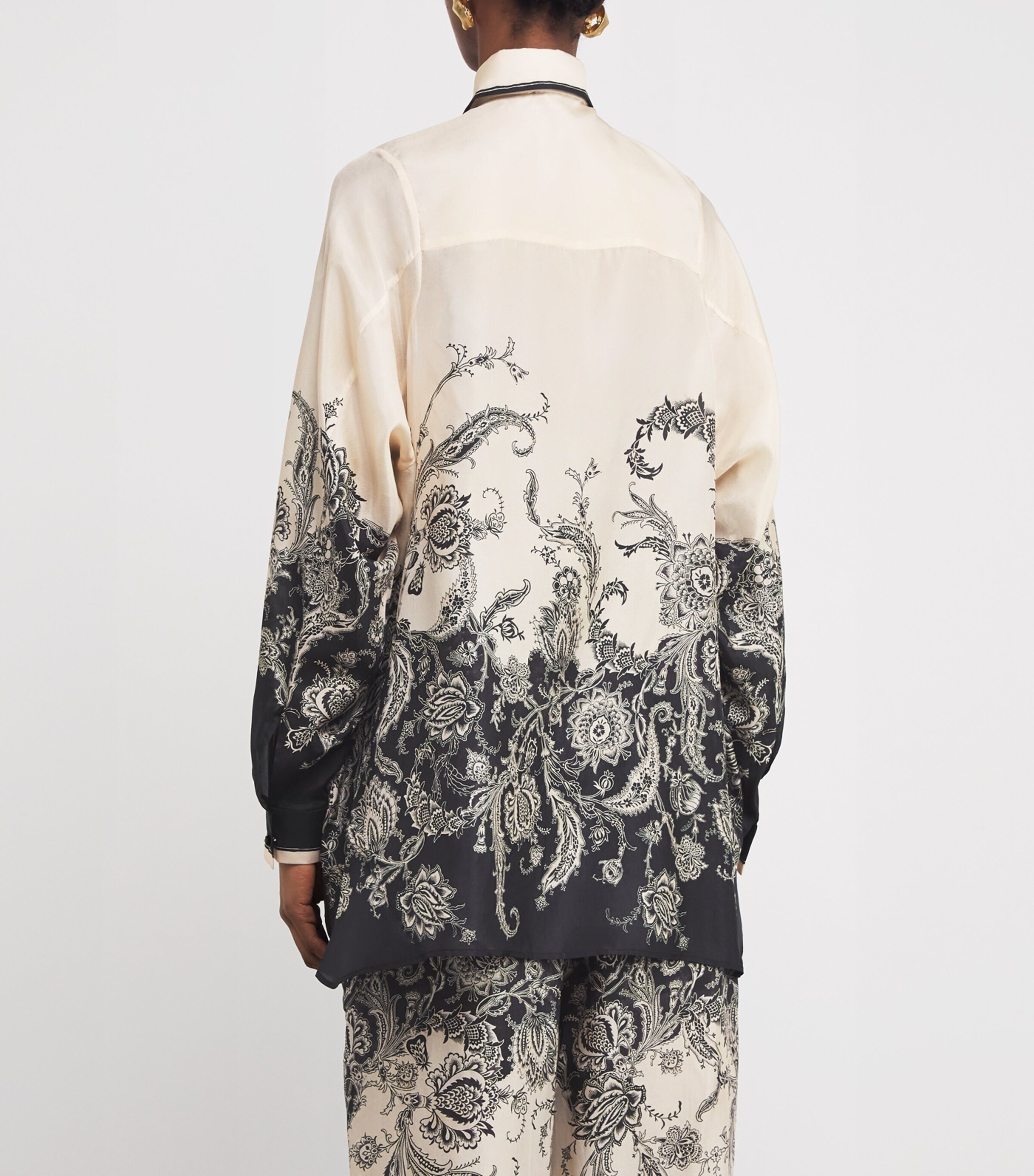 Zimmermann Womens Silk Floral Rhiannon Shirt Crmblkflo Crm/bl Fl Image 4