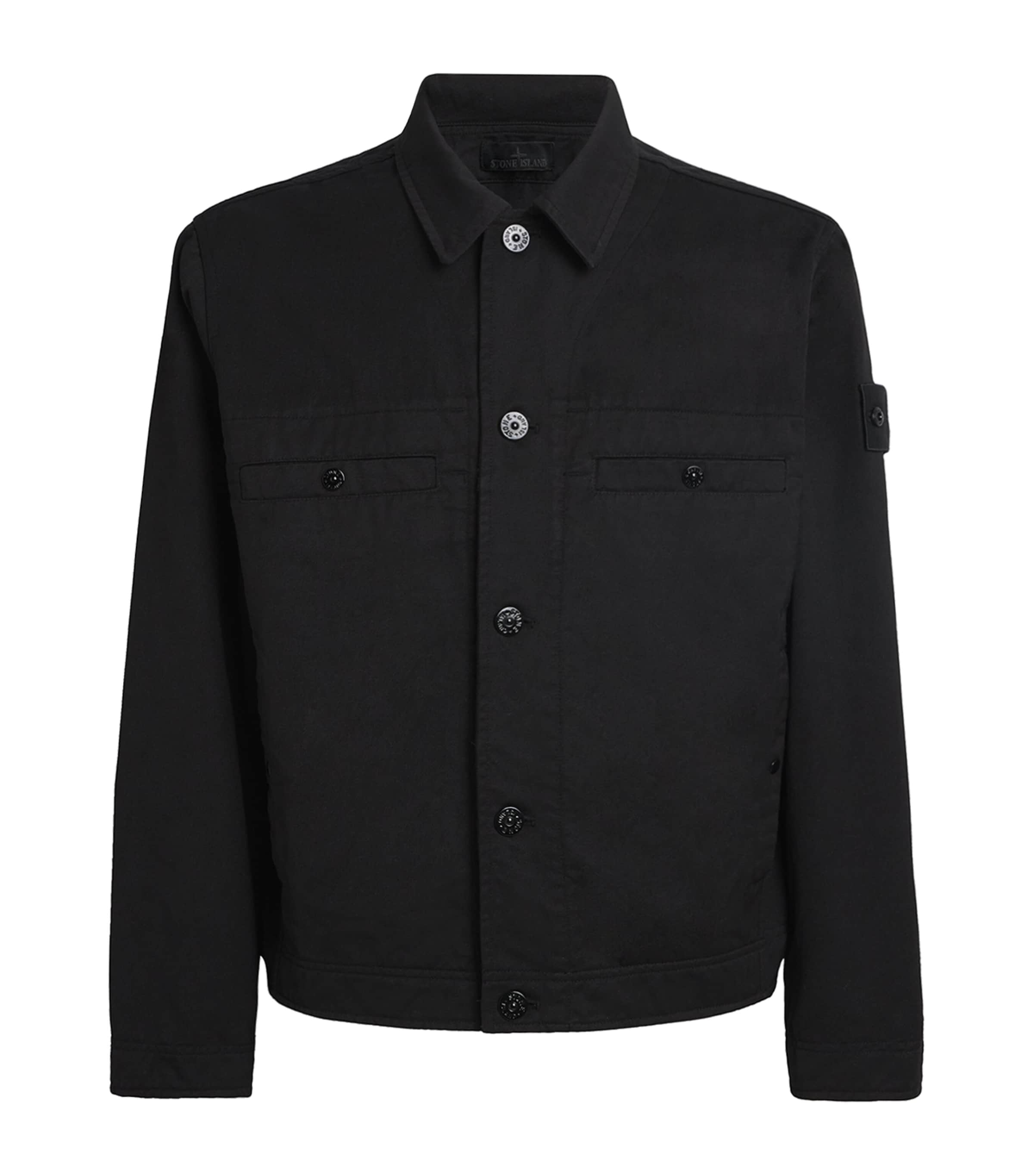 Stone Island Mens Virgin Wool-Cotton Gabardine-TC_S.I. Ghost Jacket Image 1