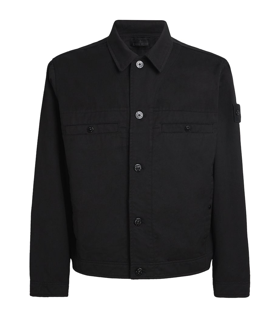 Stone Island Mens Virgin Wool-Cotton Gabardine-TC_S.I. Ghost Jacket Image 1