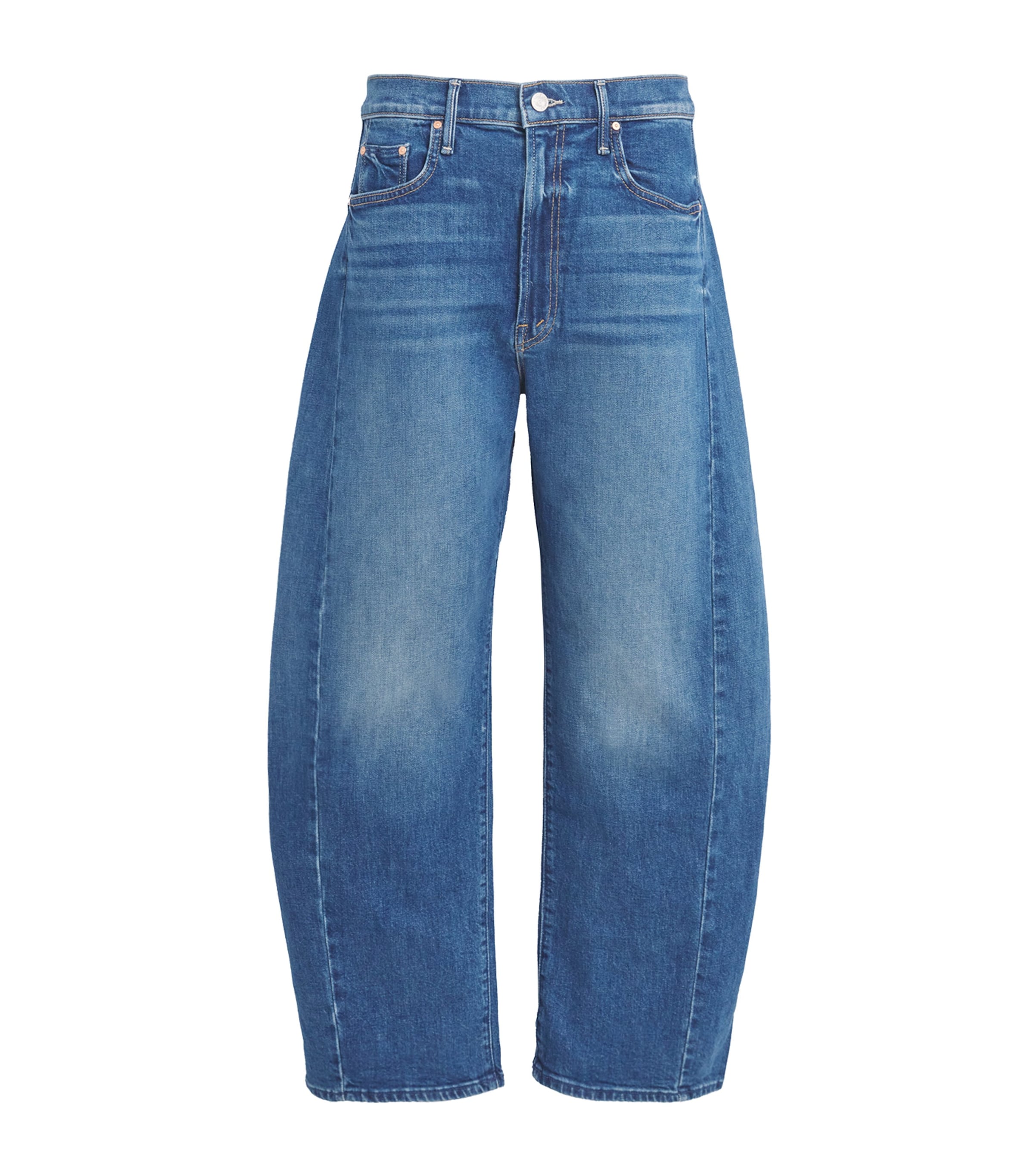 MOTHER Womens The Full Pipe Flood Barrel Jeans It's A Small World Image 1