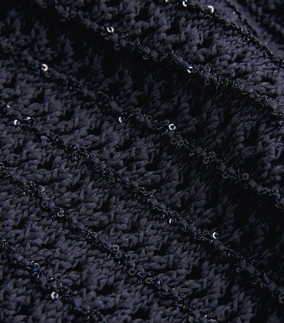 Cotton-Blend Sequinned Sweater 5146 BLU NOTTE Image 5