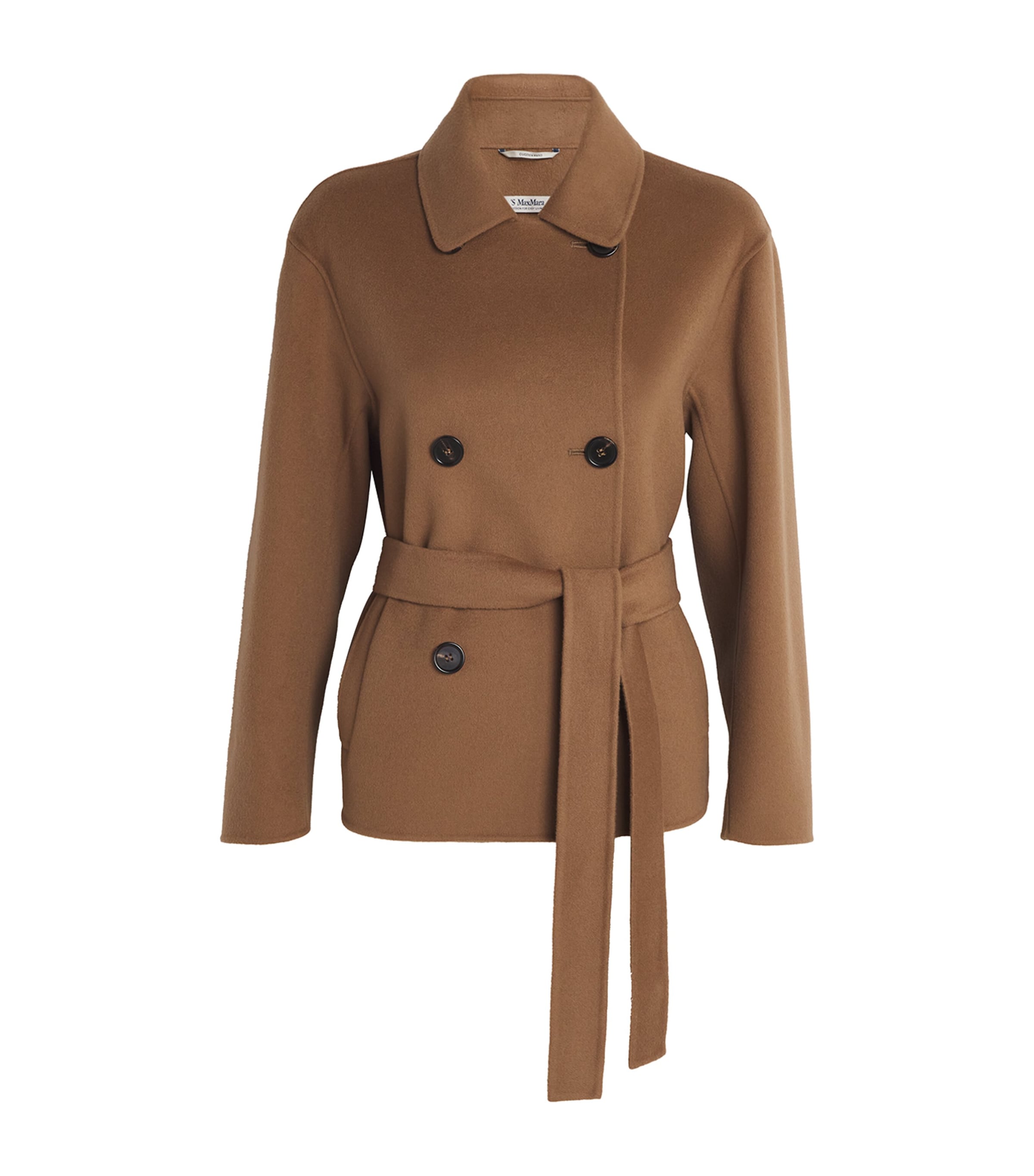 Max Mara Virgin Wool Double-breasted Coat In Brown