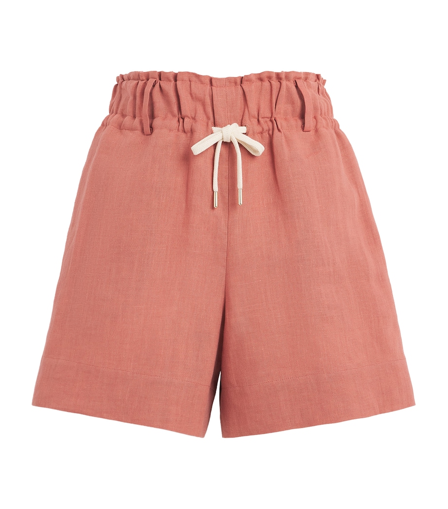 Eleventy Womens Linen Drawstring Shorts Lampone Image 1