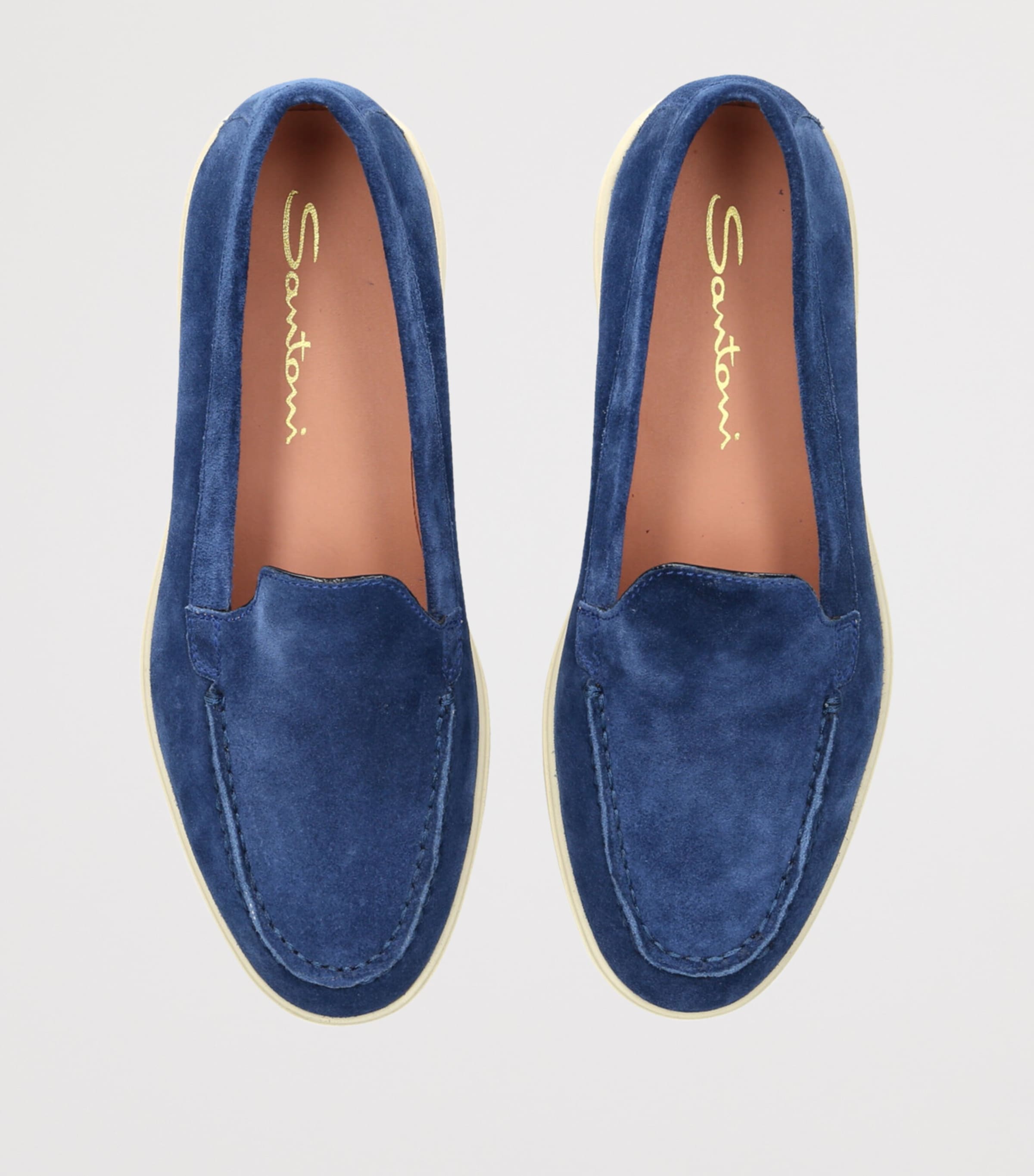 Suede Loafers BLUE Image 4