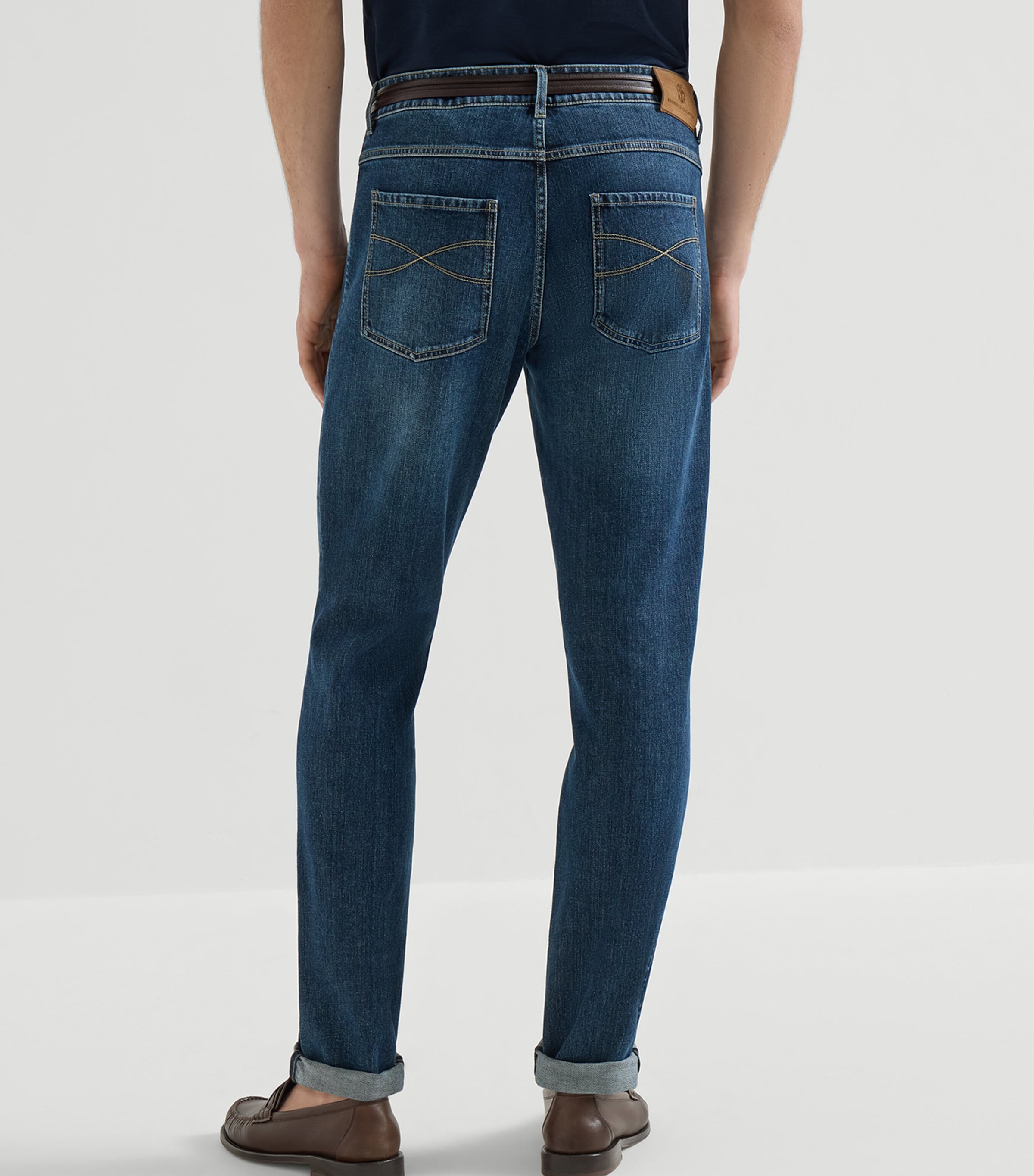 Brunello Cucinelli Mens Stretch-Cotton Slim Jeans Image 5