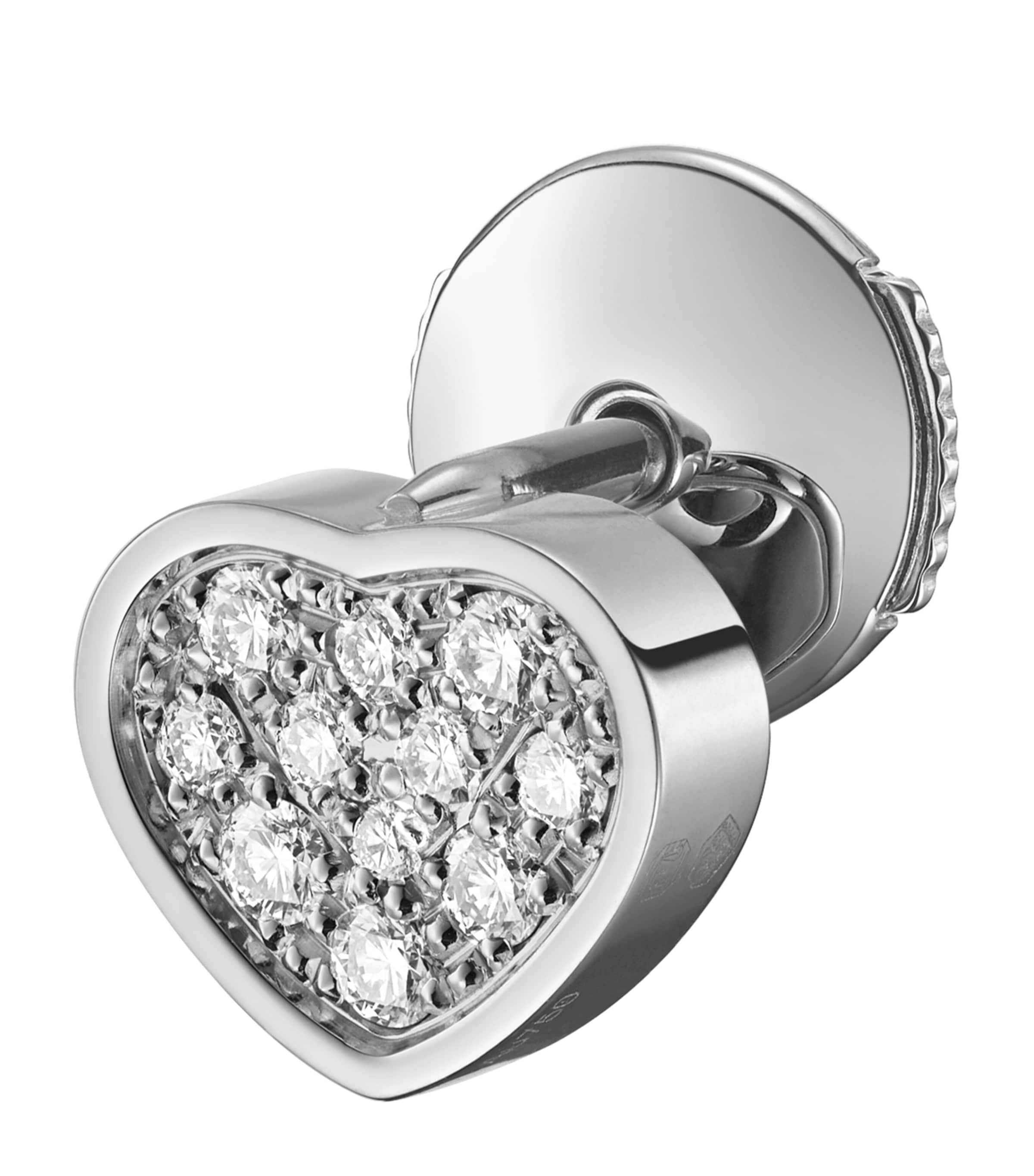 Chopard 18k White Gold My Happy Hearts Diamond Single Stud Earring In Gold