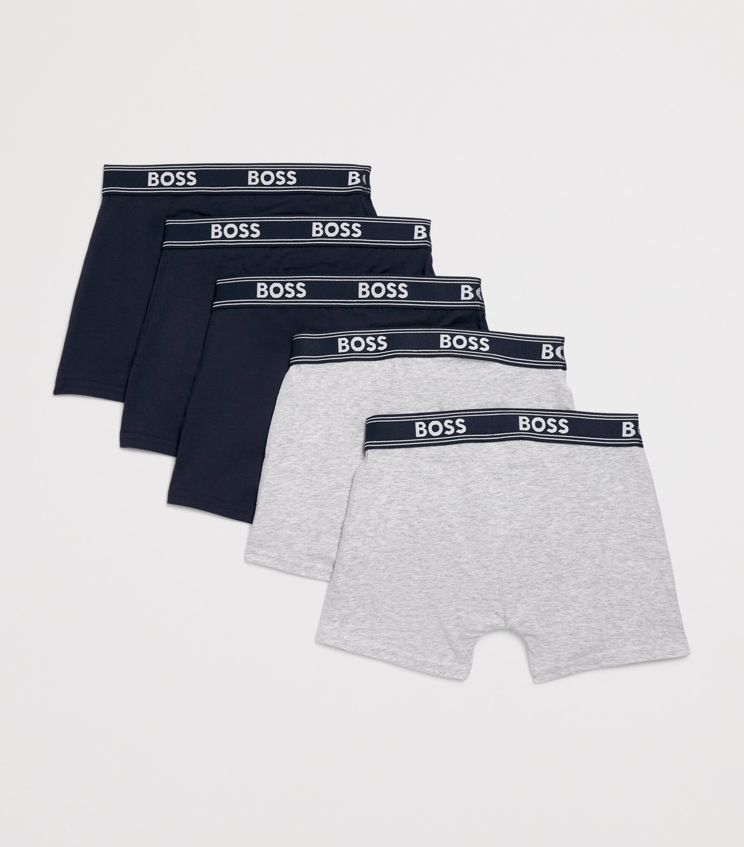 BOSS Kidswear Mens Logo Waistband Trunks - Pack of 5 (4-16 Years) Navy Image 2