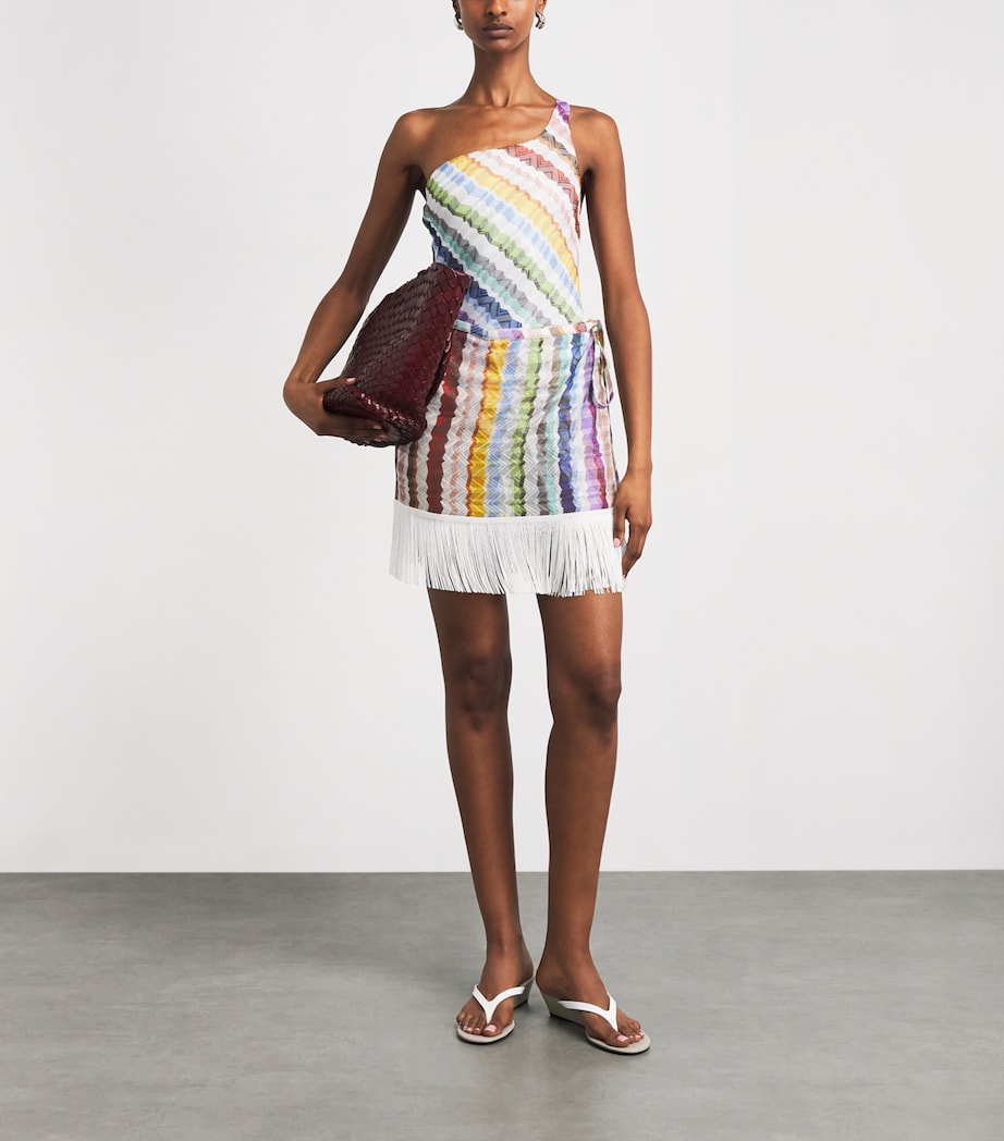 Missoni Womens Zigzag Fringe-Trim Pareo Mini Skirt Multicolor Image 2