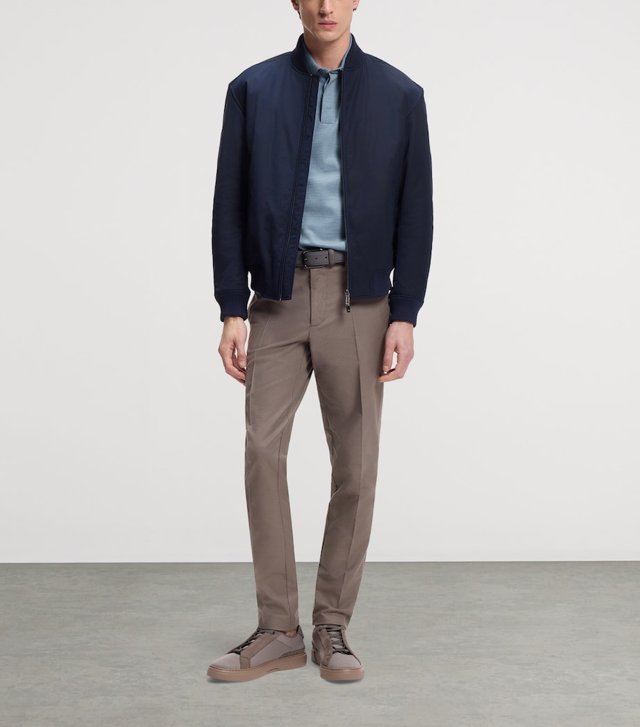 BOSS Mens x Aston Martin Cotton-Wool Polo Shirt Image 4