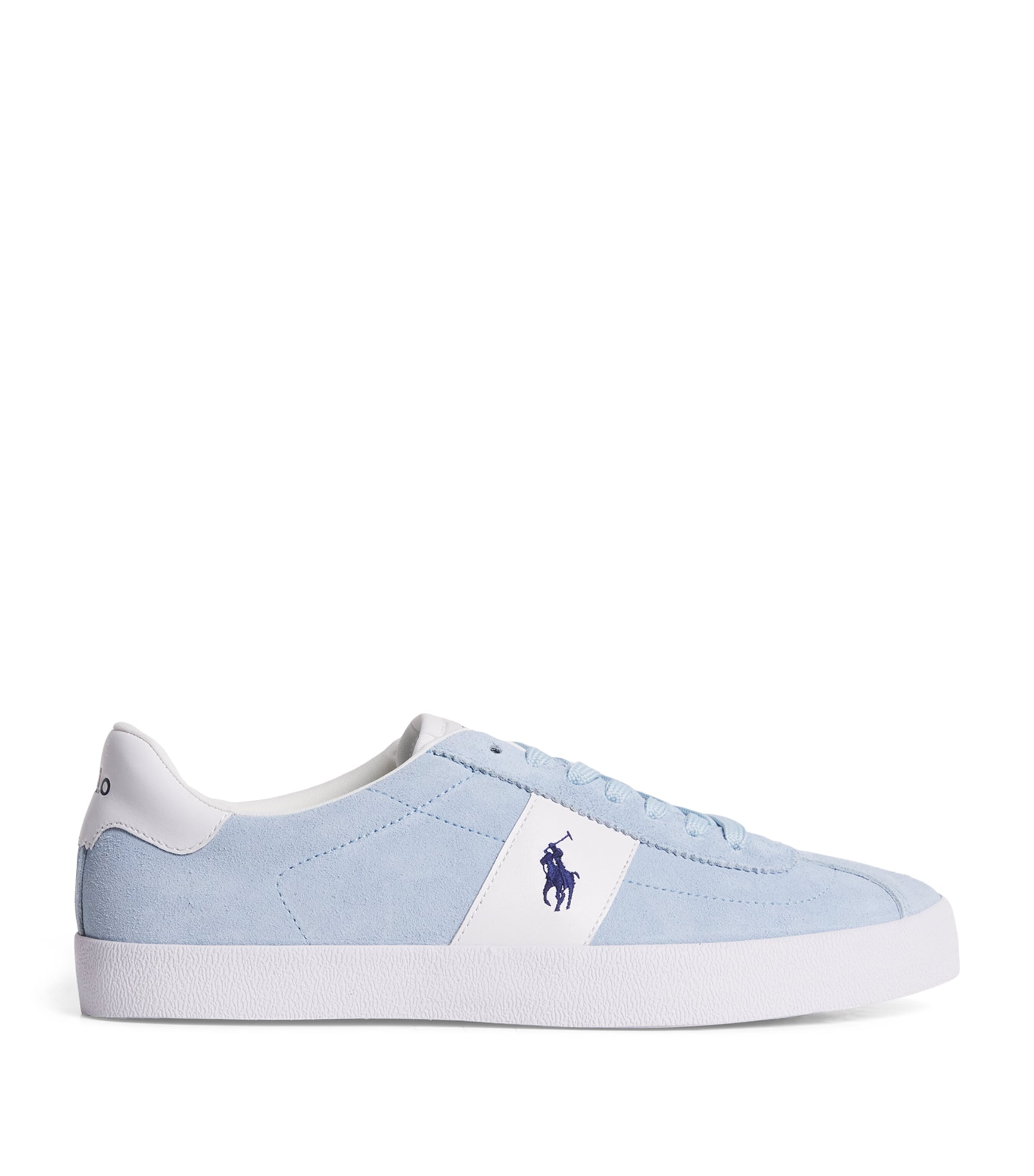 RLX Ralph Lauren Suede Polo Pony Court Sneakers Light Blue Image 1
