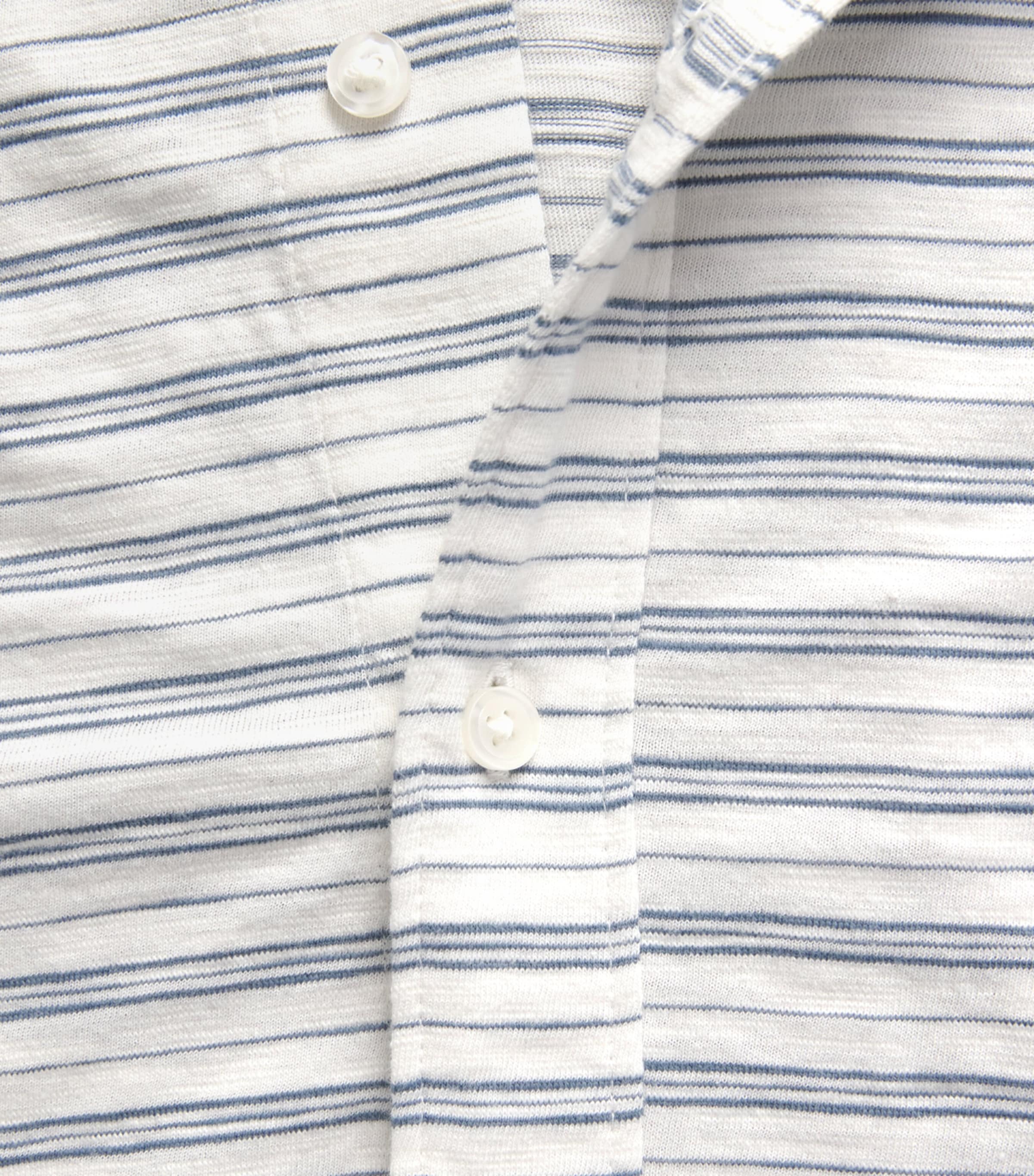 PAIGE Mens Cotton Stripe Carillo Polo Shirt Blue Citrine Image 6