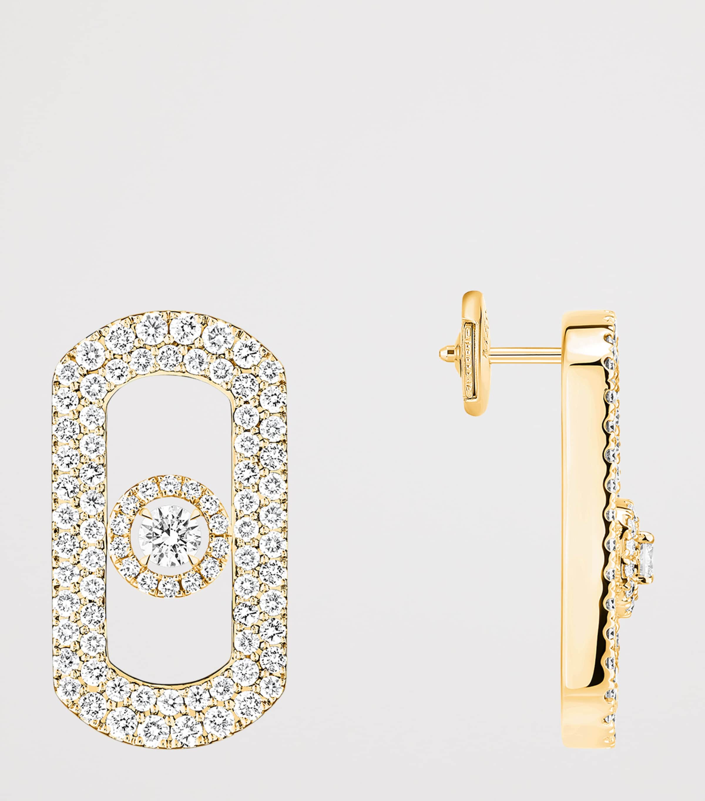 Messika So Move Yellow Gold and Diamond Pavé Earrings (1.30ct) Yellow Gold Image 3